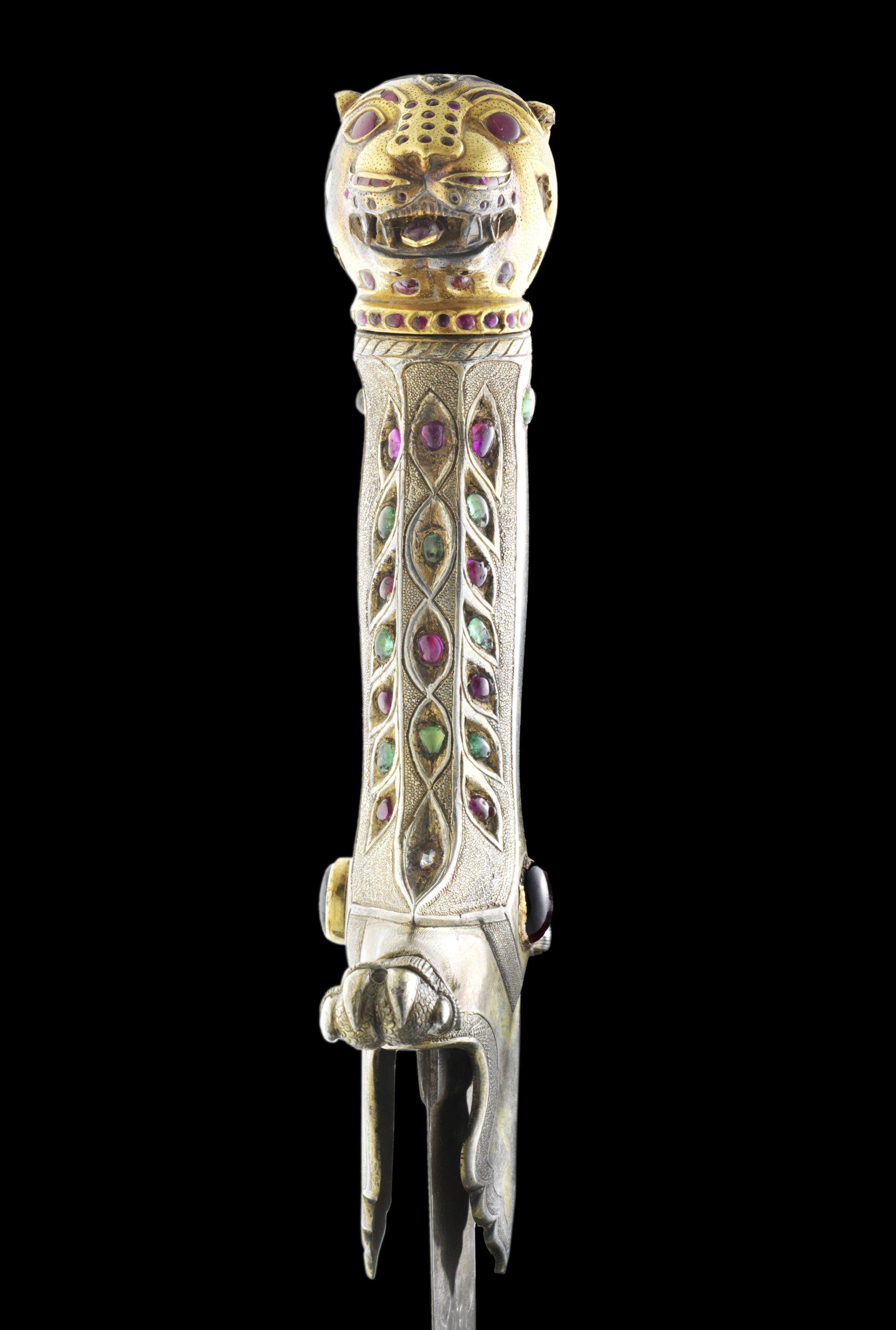 An Important Rare Gem Set Sword With Tiger's Head Pommel