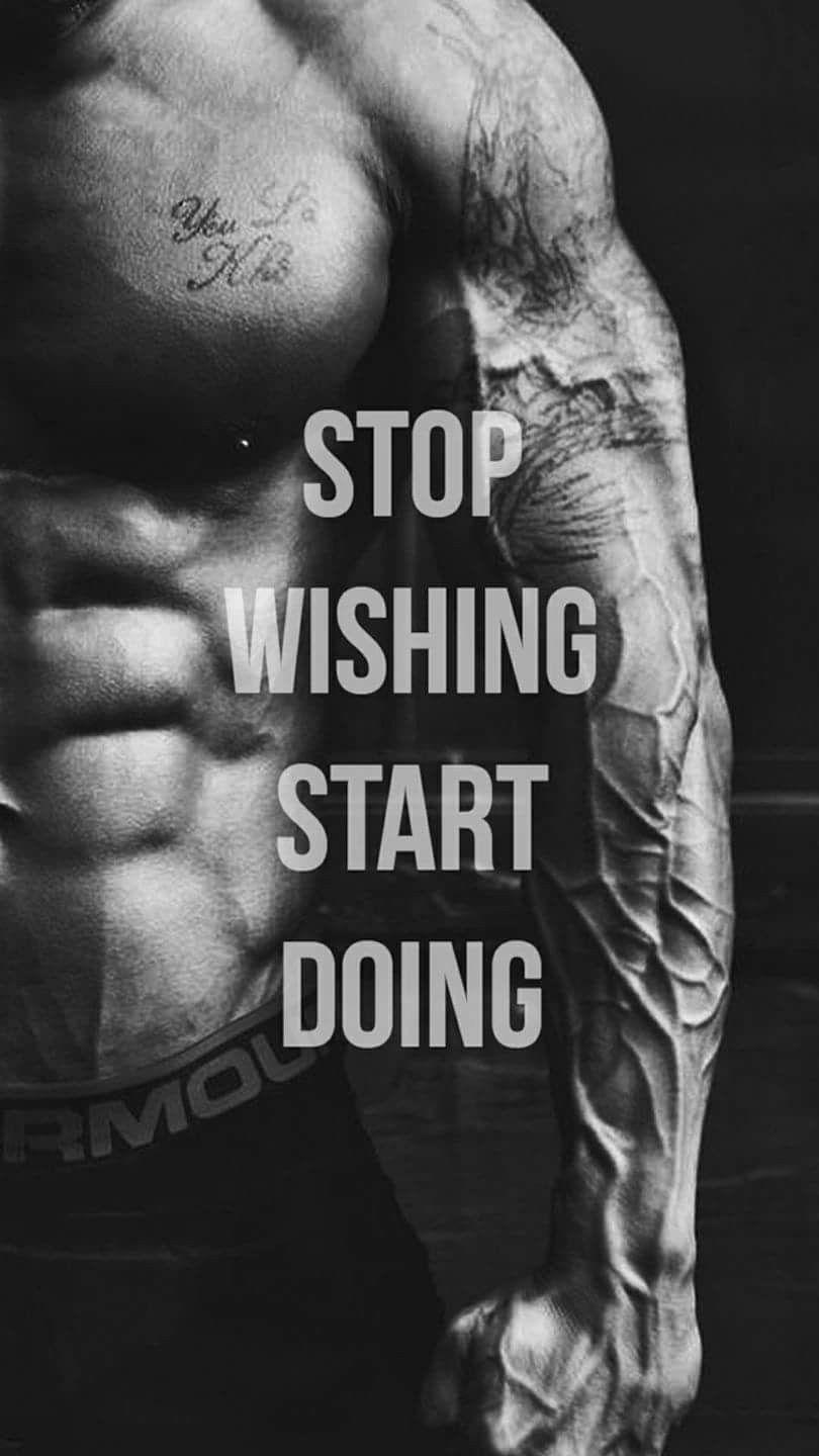 Stop wishing start doing. Gym motivation wallpaper