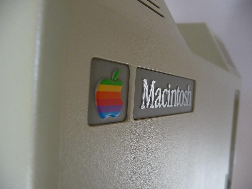 Mac 128K Back Logo. The logo on the back of my 128K Mac