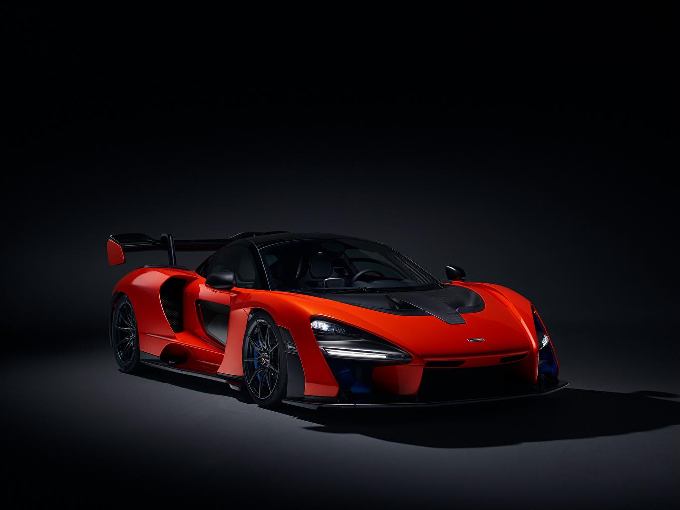 Wallpaper McLaren 2018 Senna (P15) Red Cars Black background