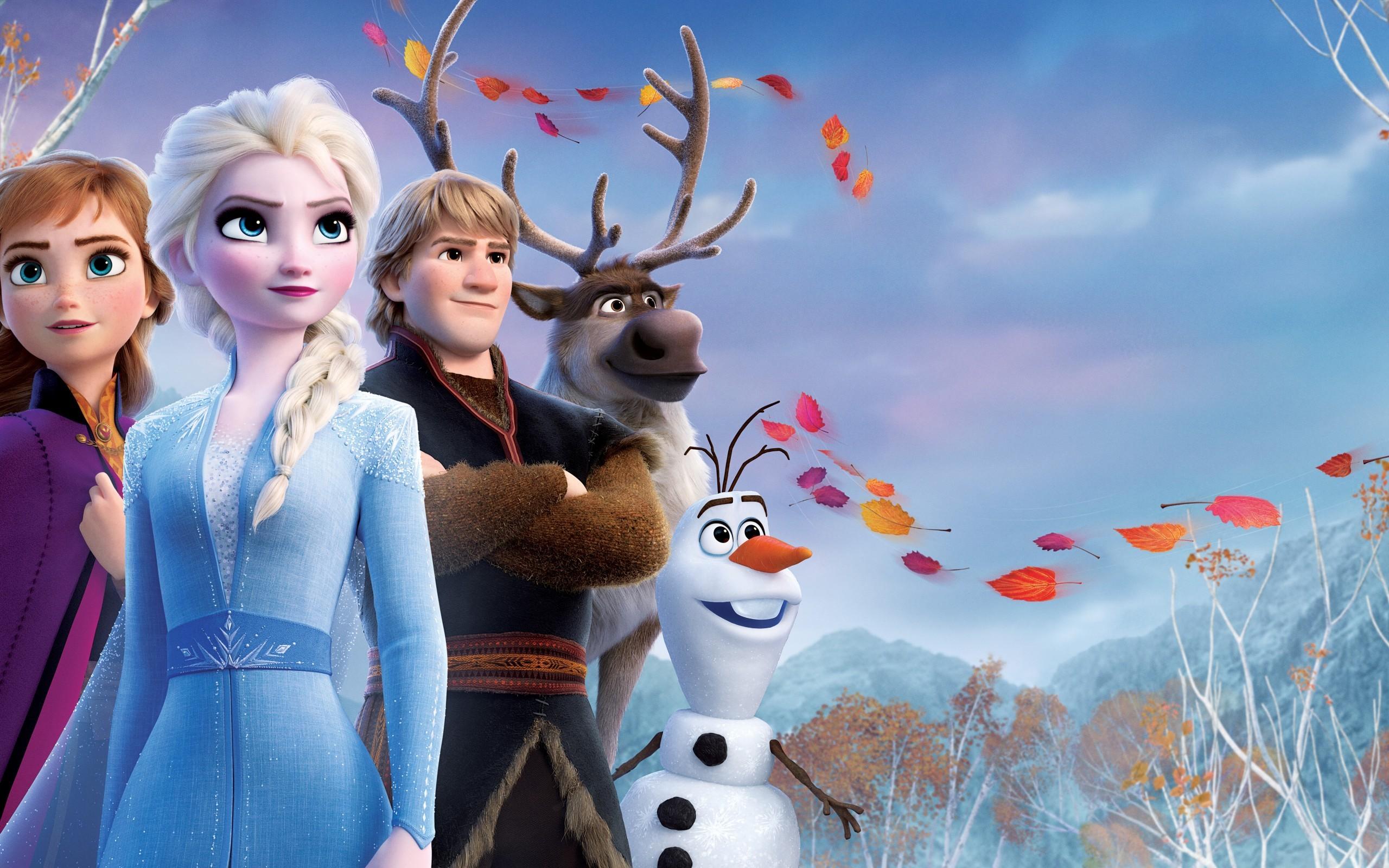 Download 2560x1600 Queen Elsa, Kristoff, Frozen Anna, Olaf