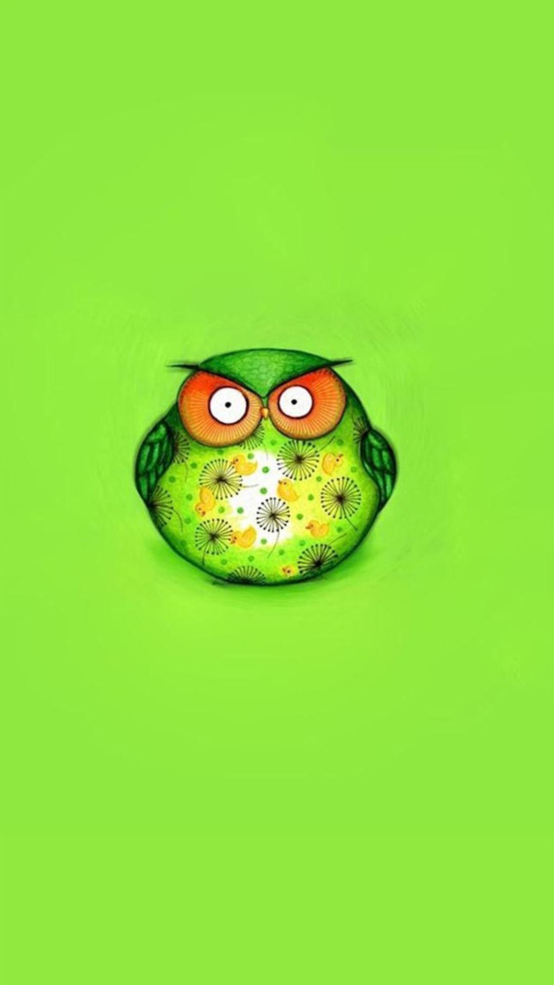 Cute Green Bird iPhone 8 Wallpaper Free Download