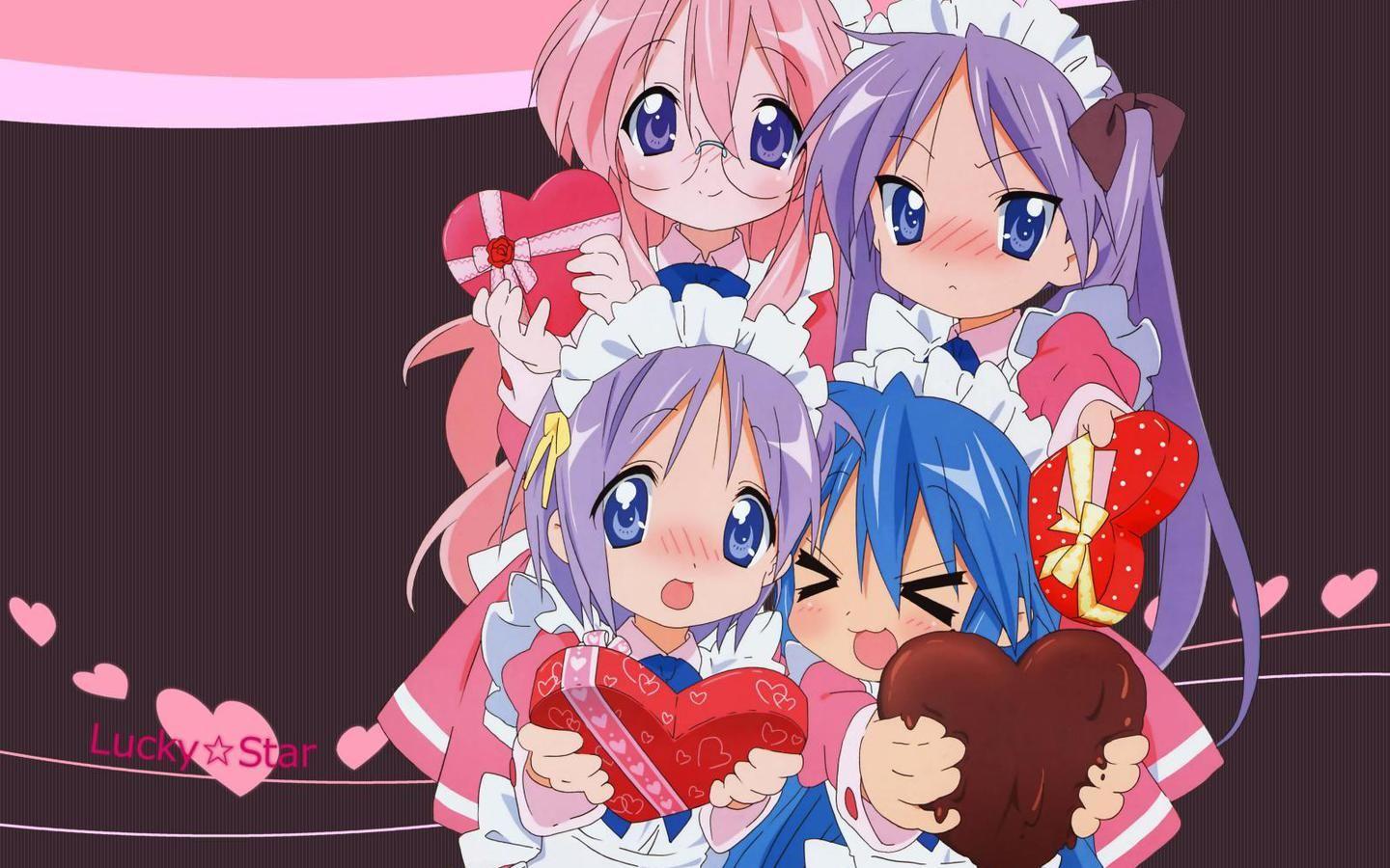 Cute Girl Anime Valentine Day Wallpaper HD 5675. Anime, Lucky Star, Anime Wallpaper