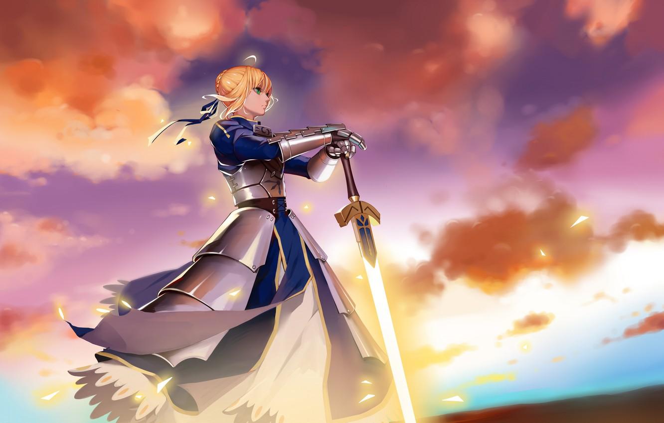 Wallpaper anime, art, character, the saber, Fate Grand Order