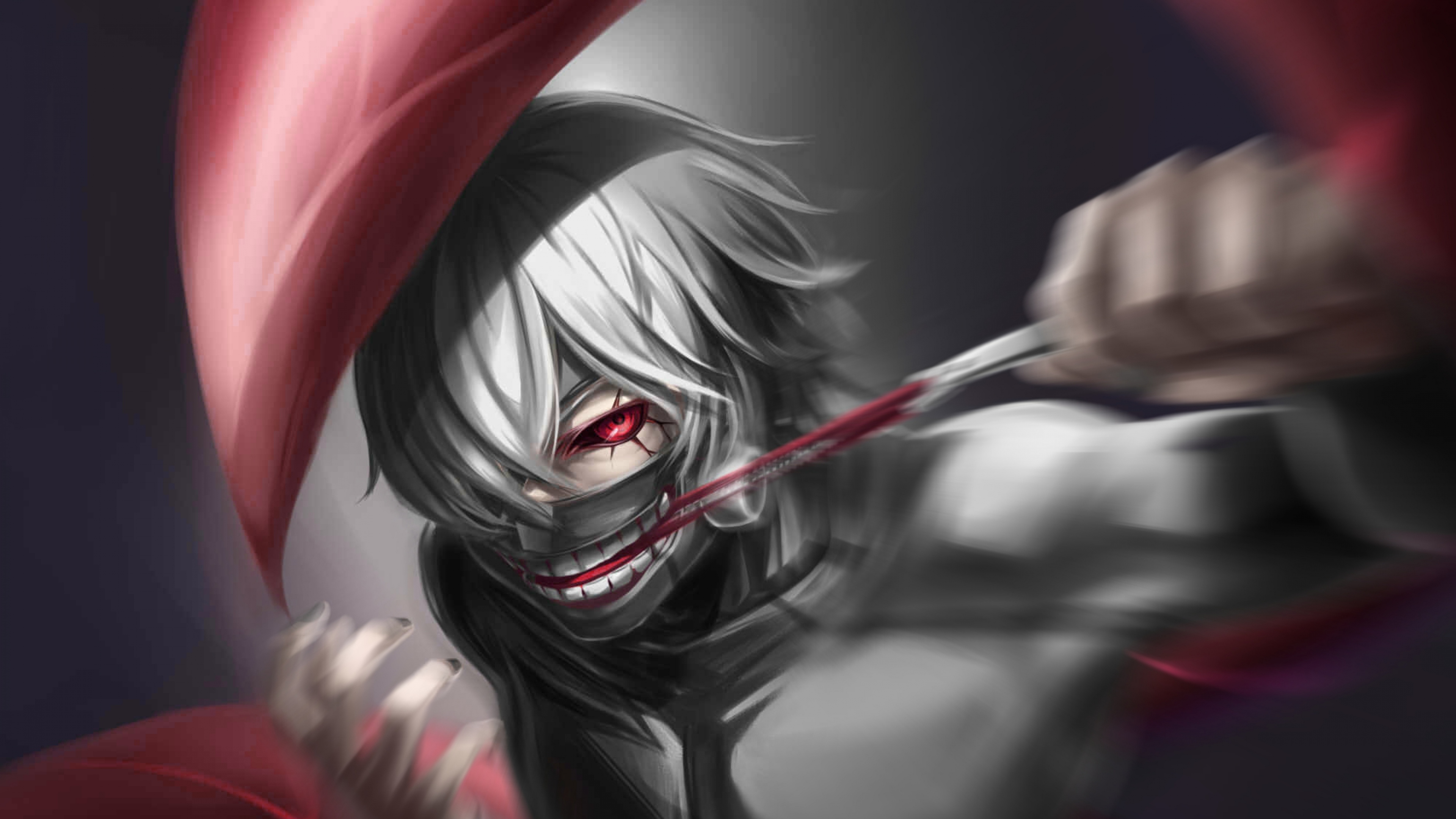 Download wallpaper 1920x1080 ken kaneki, angry, anime boy, full hd