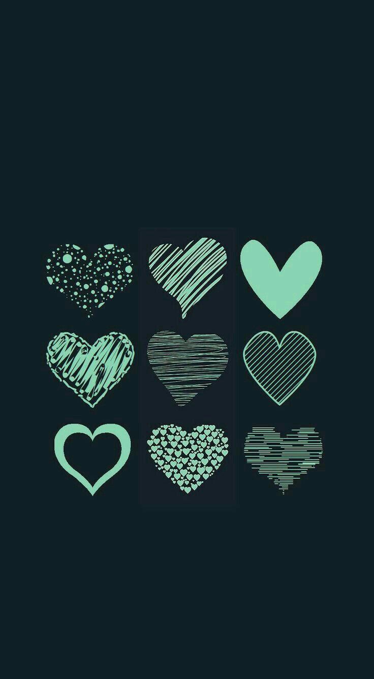iPhone Wallpaper. Heart, Turquoise, Text, Font, Illustration, Love