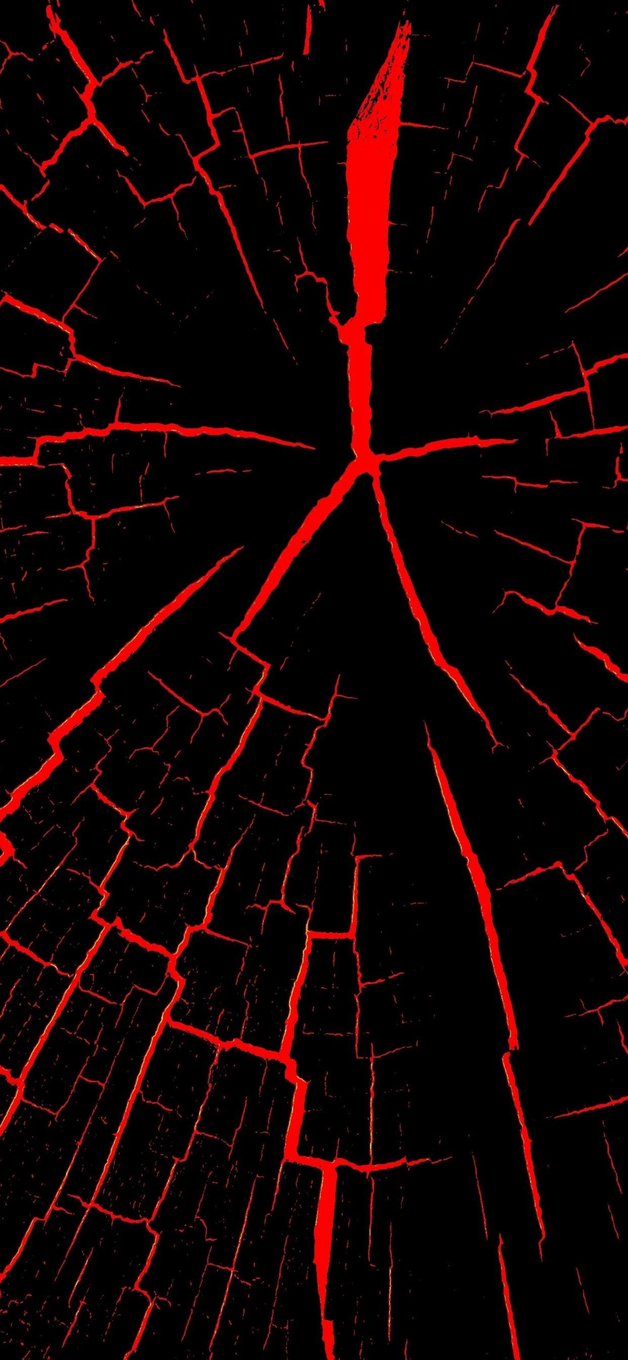 Cracks, black and red, abstract 1242x2688 iPhone XS Max wallpaper