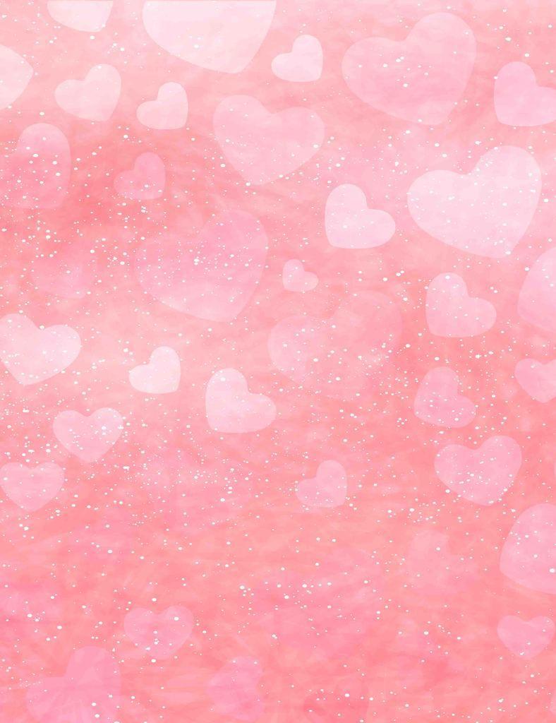 Bokeh Pink Hearts With Gold Dots For Valentines Day Photography
