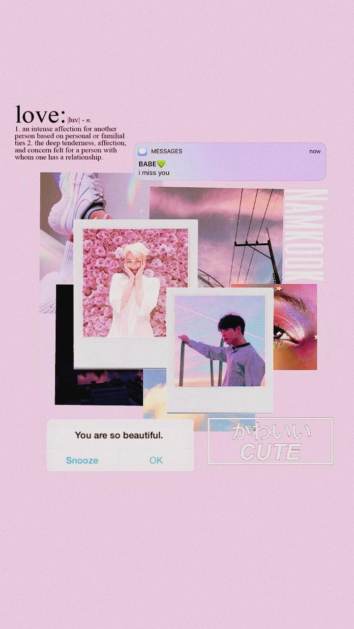 Aesthetic, Pastel, And Pink Image Jungkook Wallpaper