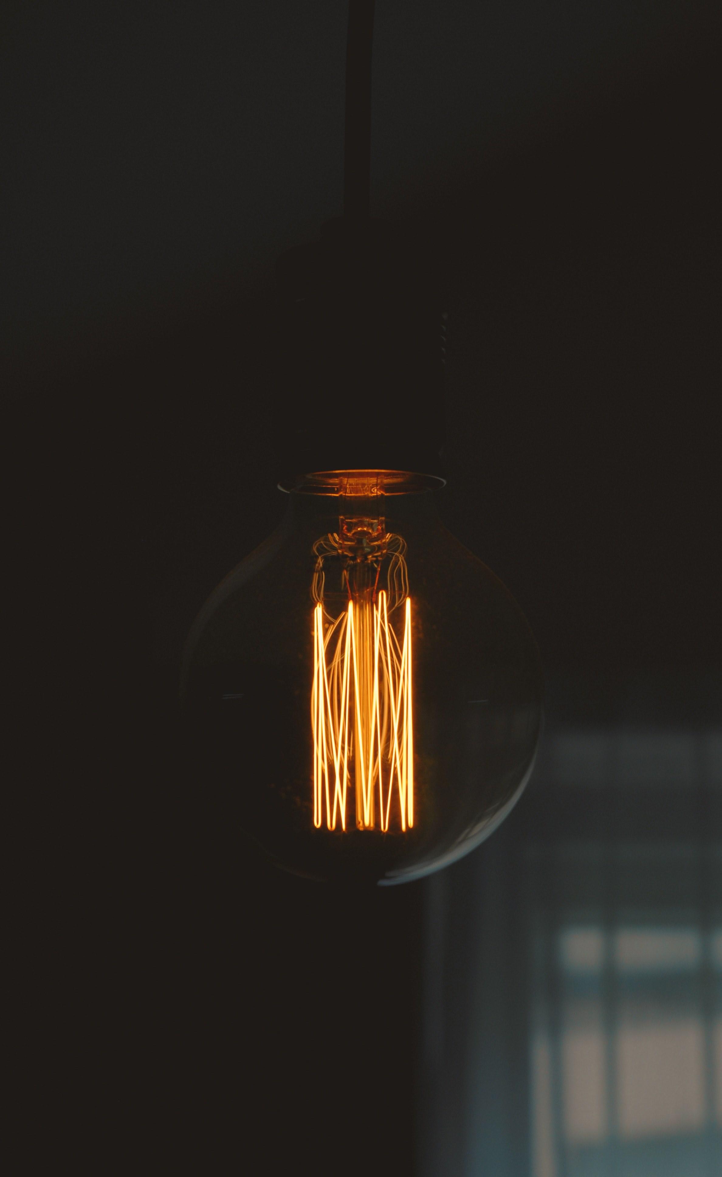 Glow Light Lightbulb And Black HD Wallpaper And Background