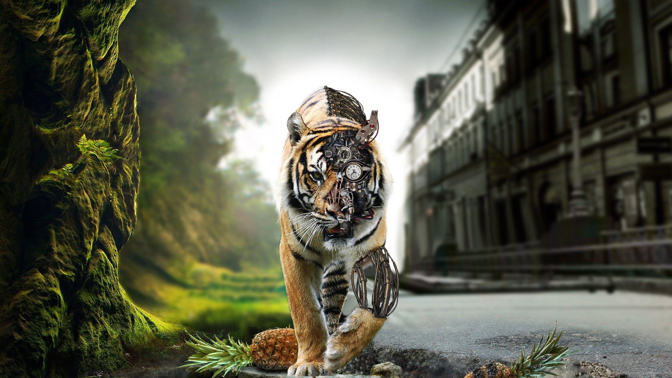 Download x Mechanical Tiger Wallpaper. Tiger wallpaper, Lion