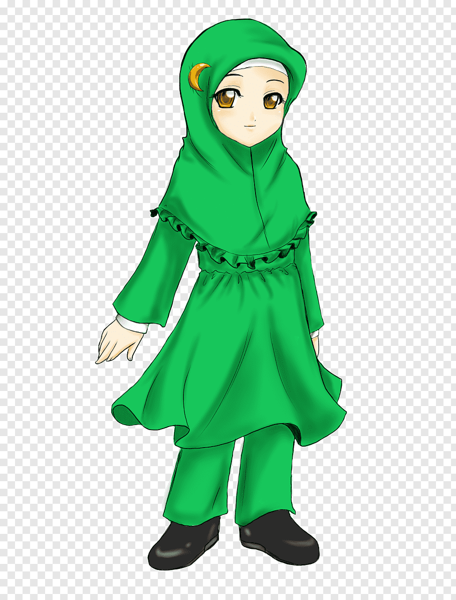 Girl anime character, Muslim Hijab Islam Drawing, muslin free png