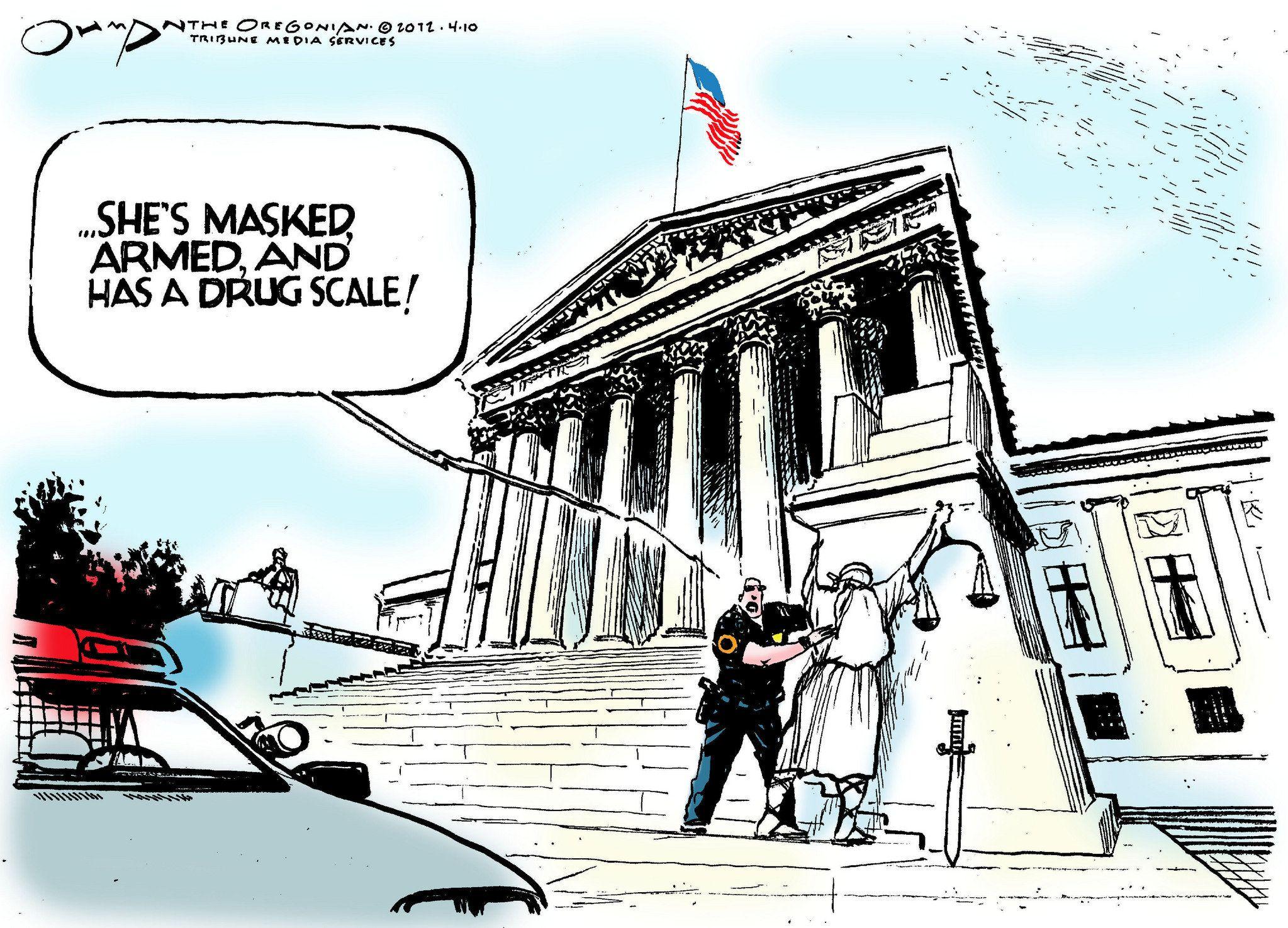 Cartoon: Search and Having a Seizure. Political image, Lady