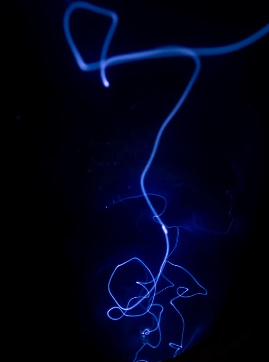 HD wallpaper: light, electricity, blue, dark, glow, abstract, art