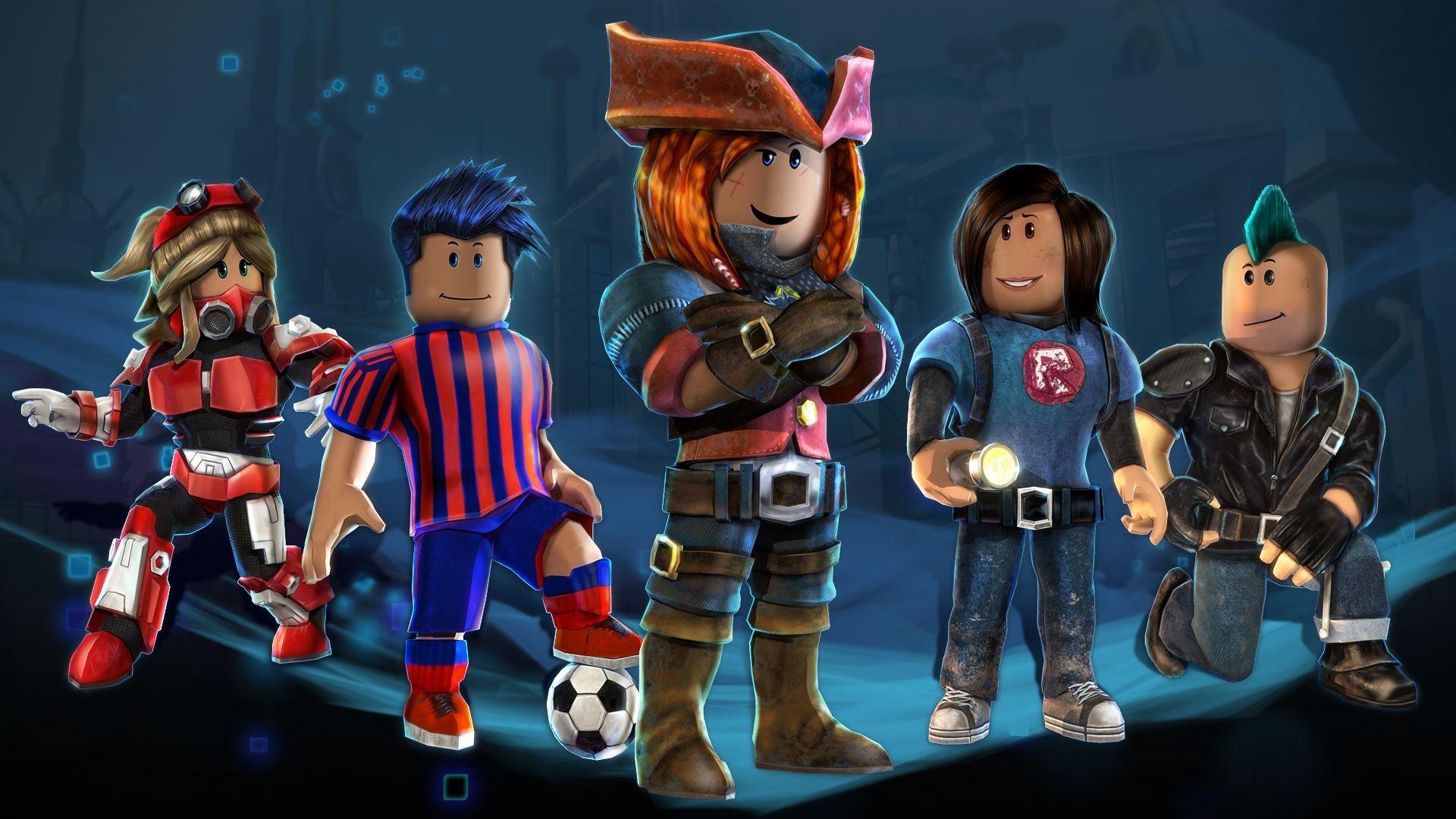 Roblox Characters In Blue Background HD Games Wallpapers, HD Wallpapers