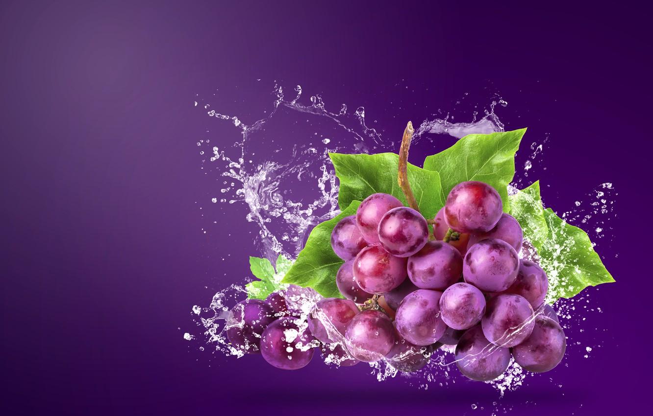 Wallpaper water, squirt, background, grapes, bunch image