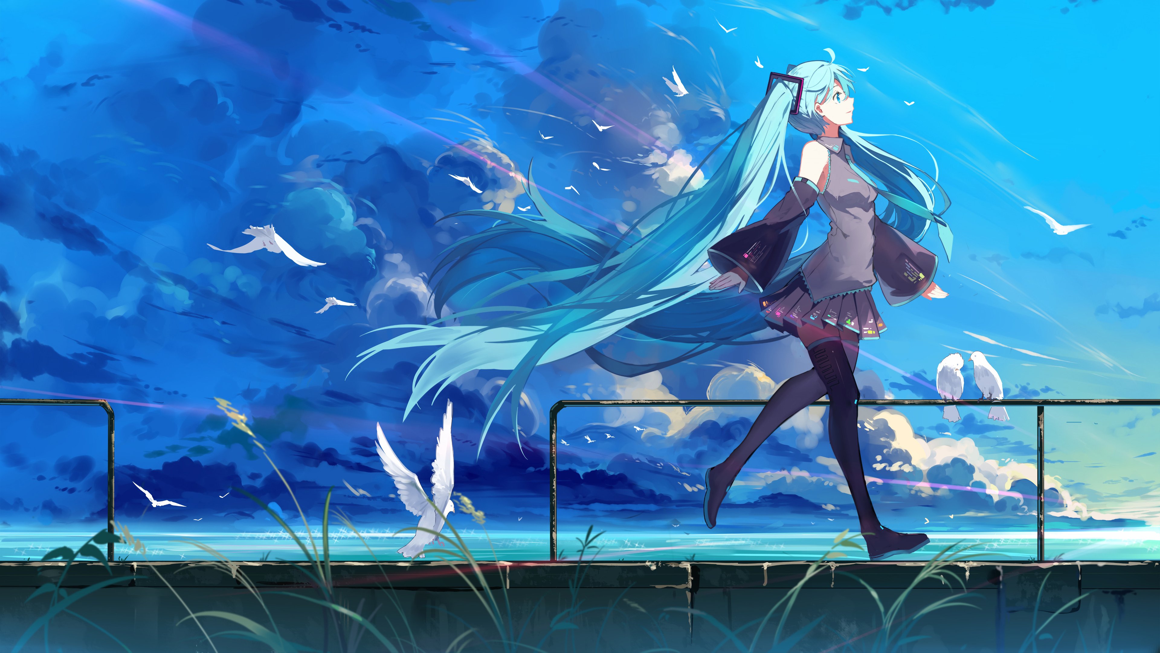 Hatsune Miku Anime Girl 4K Wallpaper