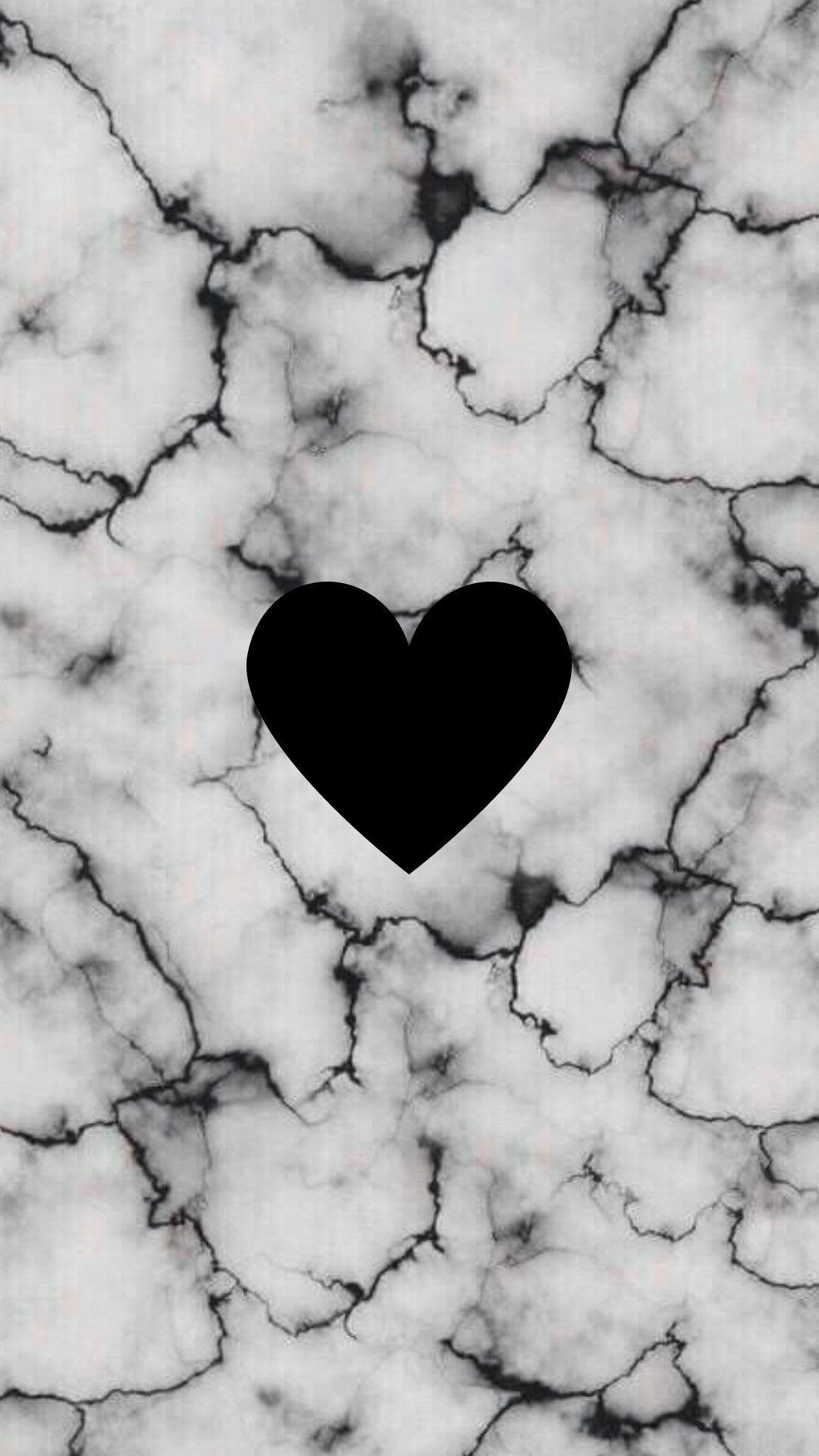 Black Wallpaper iPhone. Wallpaper iphone cute, Heart wallpaper