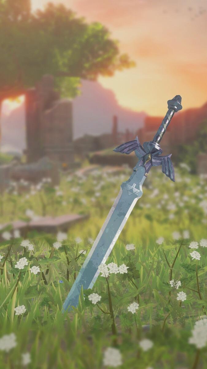 BotW] Made a very basic phone wallpapers of the Master Sword