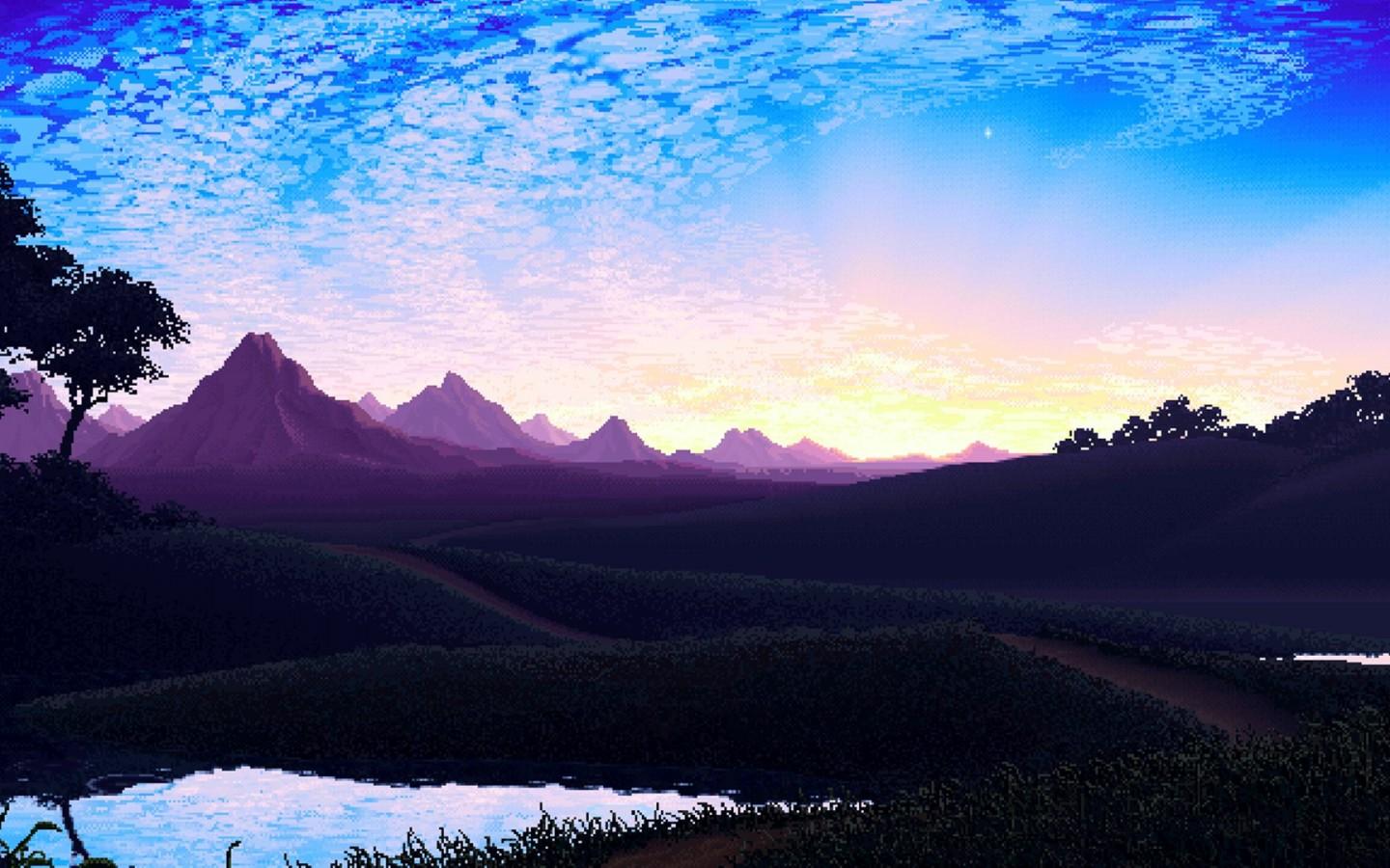 Aesthetic Pixel Art Background Wallpaper 49274