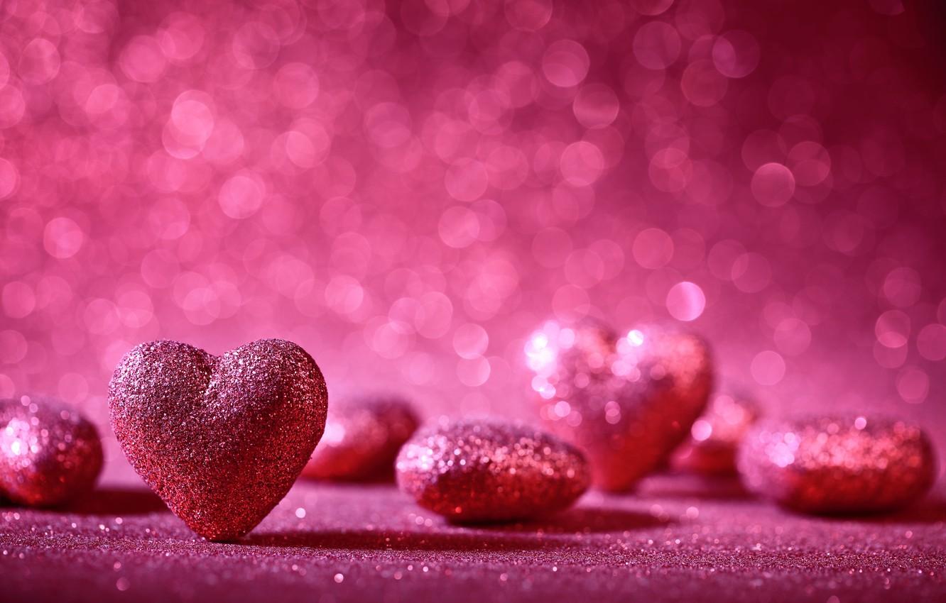 Wallpaper love, romantic, hearts, bokeh, valentine`s day image