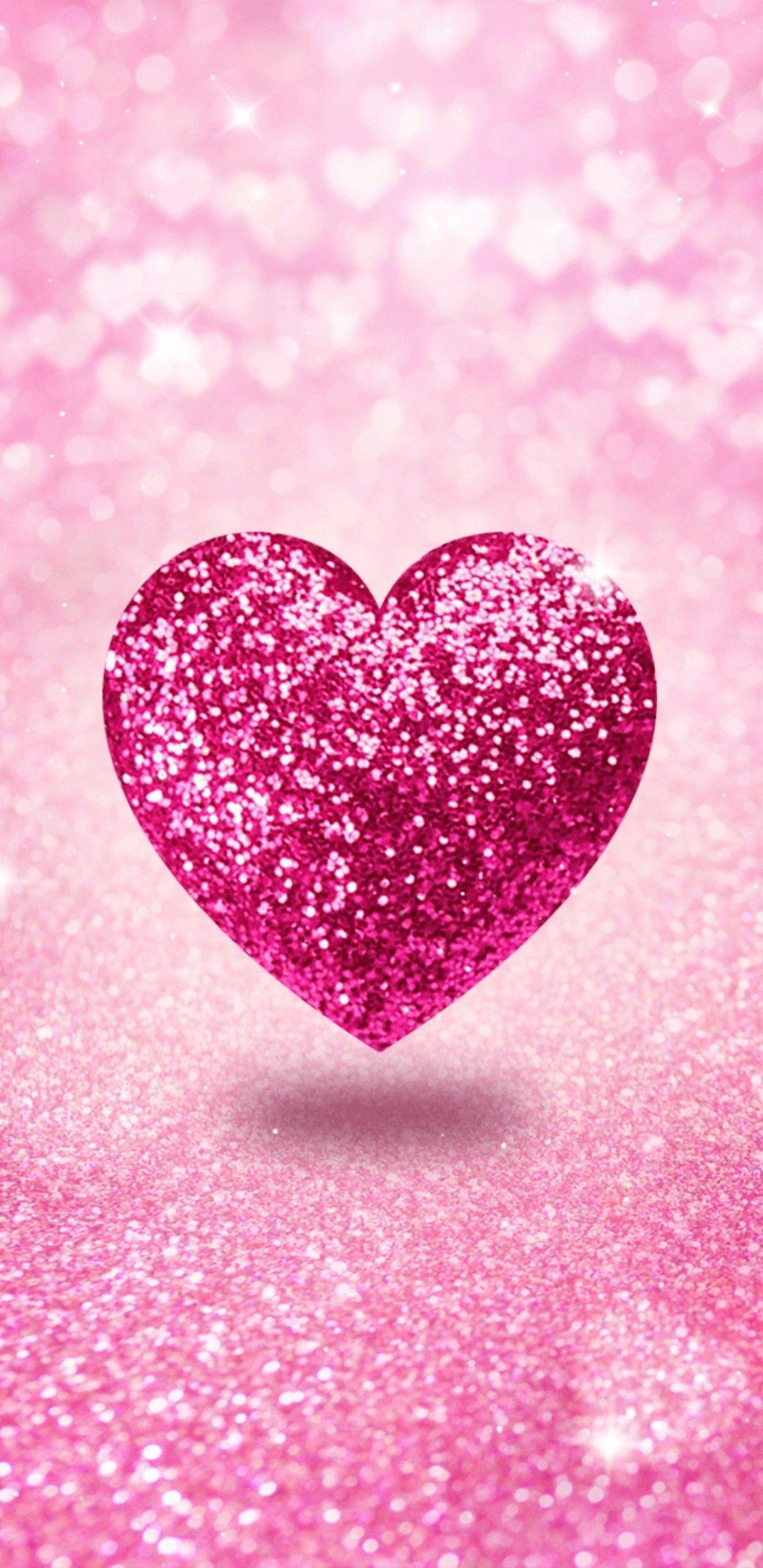 Valentine's Day Pink Glitter Heart Wallpapers - Wallpaper Cave