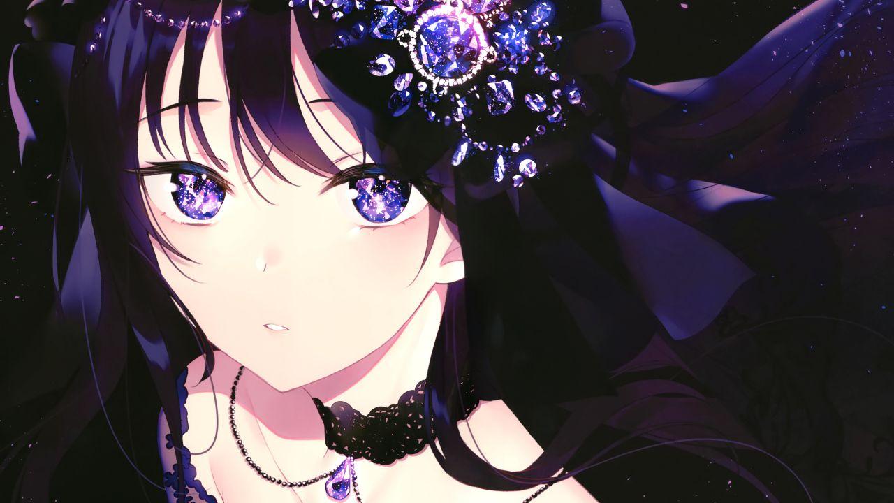 Wallpaper Anime girl, Purple, 4K, Anime
