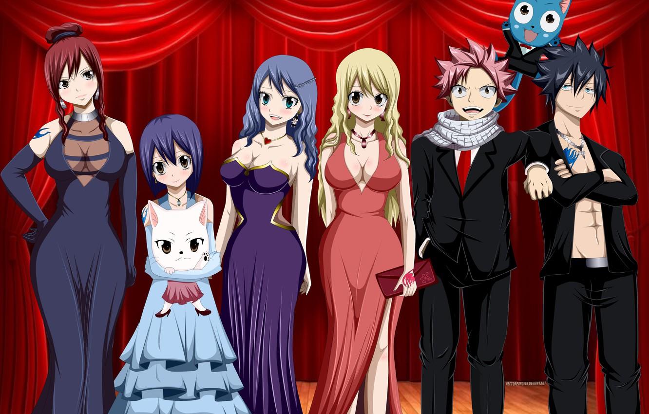 Wallpaper nothing, anime, Grey, Lucy, tatoo, Happy, Wendy, japanese, Fairy Tail, Natsu, oppai, Erza, dragon slayer, Juvia, premiere, mahou image for desktop, section сёнэн