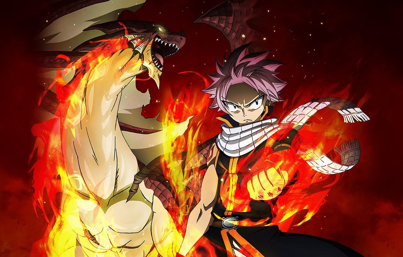 Wallpaper fire, flame, game, anime, dragon, manga, japanese, Fairy Tail, Natsu Dragneel, spark, dragon slayer, Etherias Natsu Dragneel, Igneel image for desktop, section сёнэн