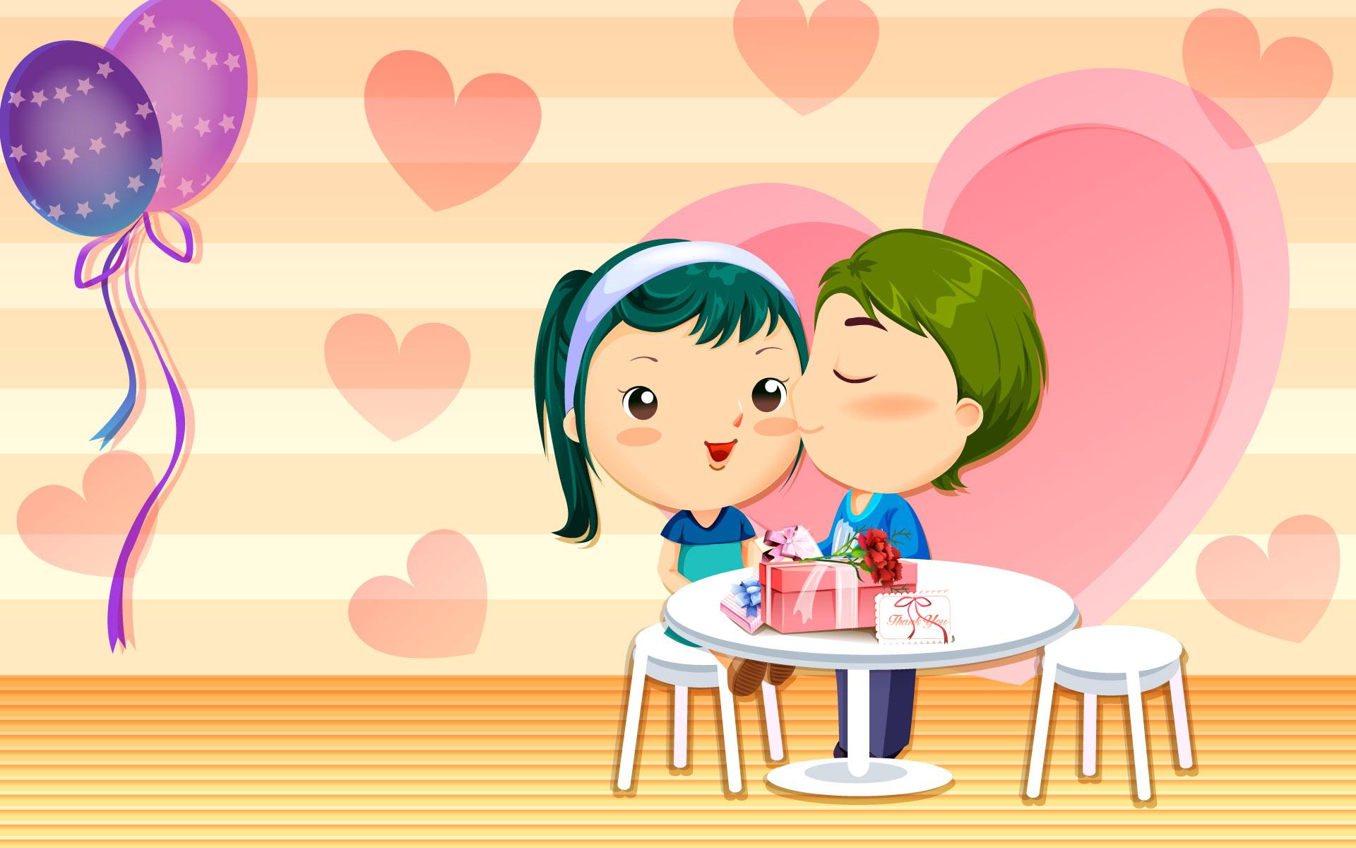 Free download Cartoon Innocent Valentines Day Desktop Wallpaper