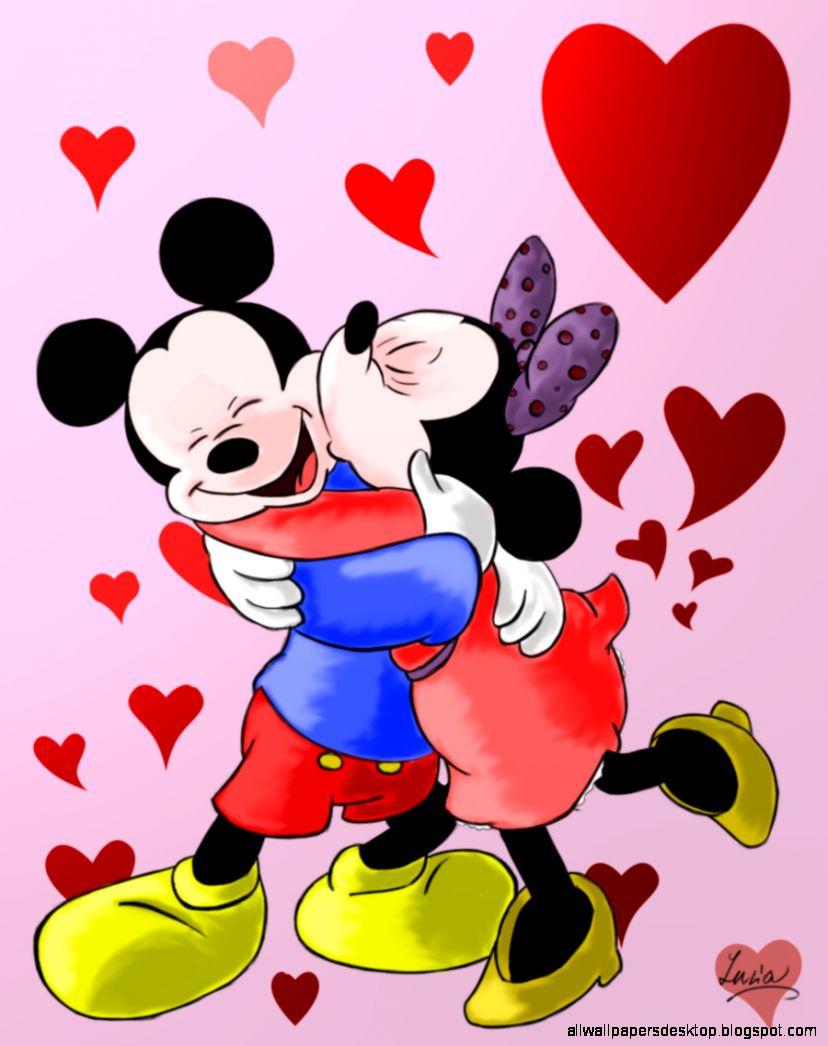 Mickey Mouse And Minnie Kiss HD. High Definitions Wallpaper