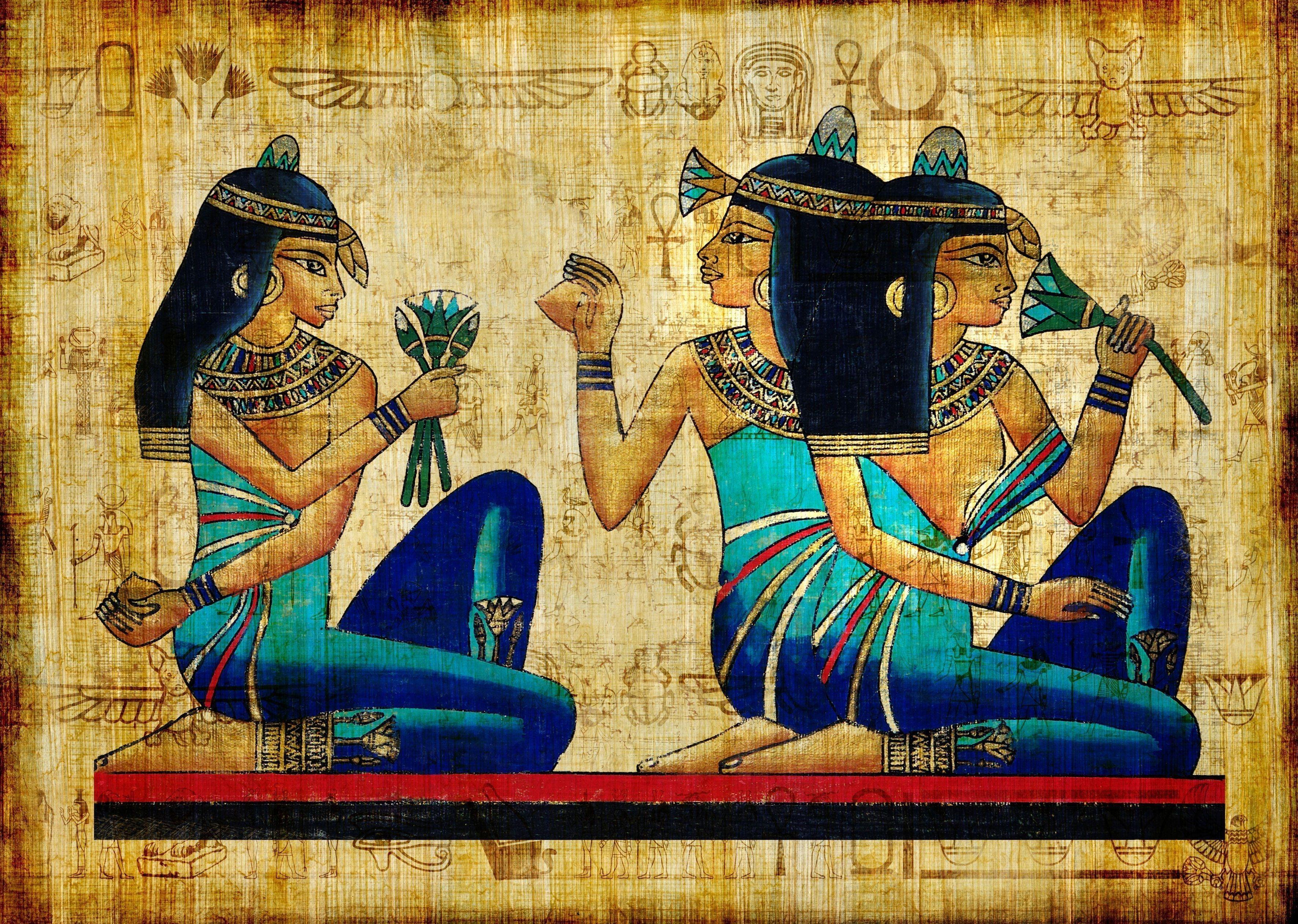 Egyptian women illustration HD wallpaper