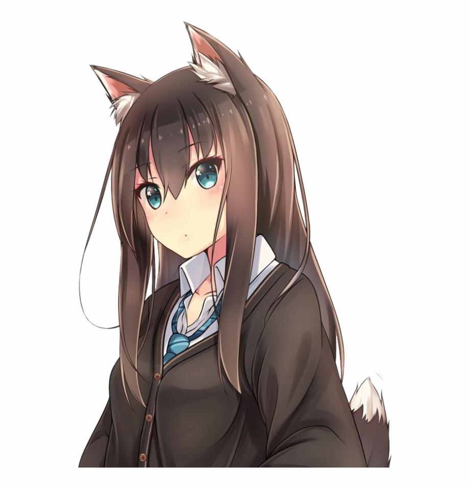 Wolf Cute Anime Girls, Png Download Wolf Cute Girl. Transparent PNG Download