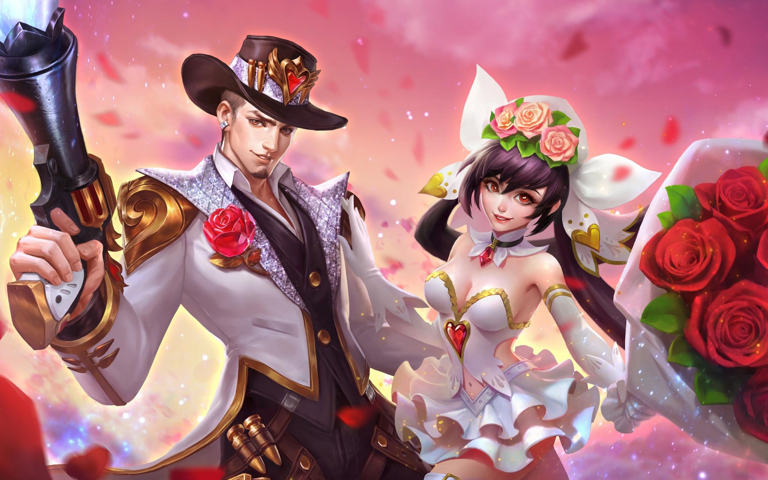Clint Gun and Roses Layla Cannon and Roses Skins Mobile Legends 4K