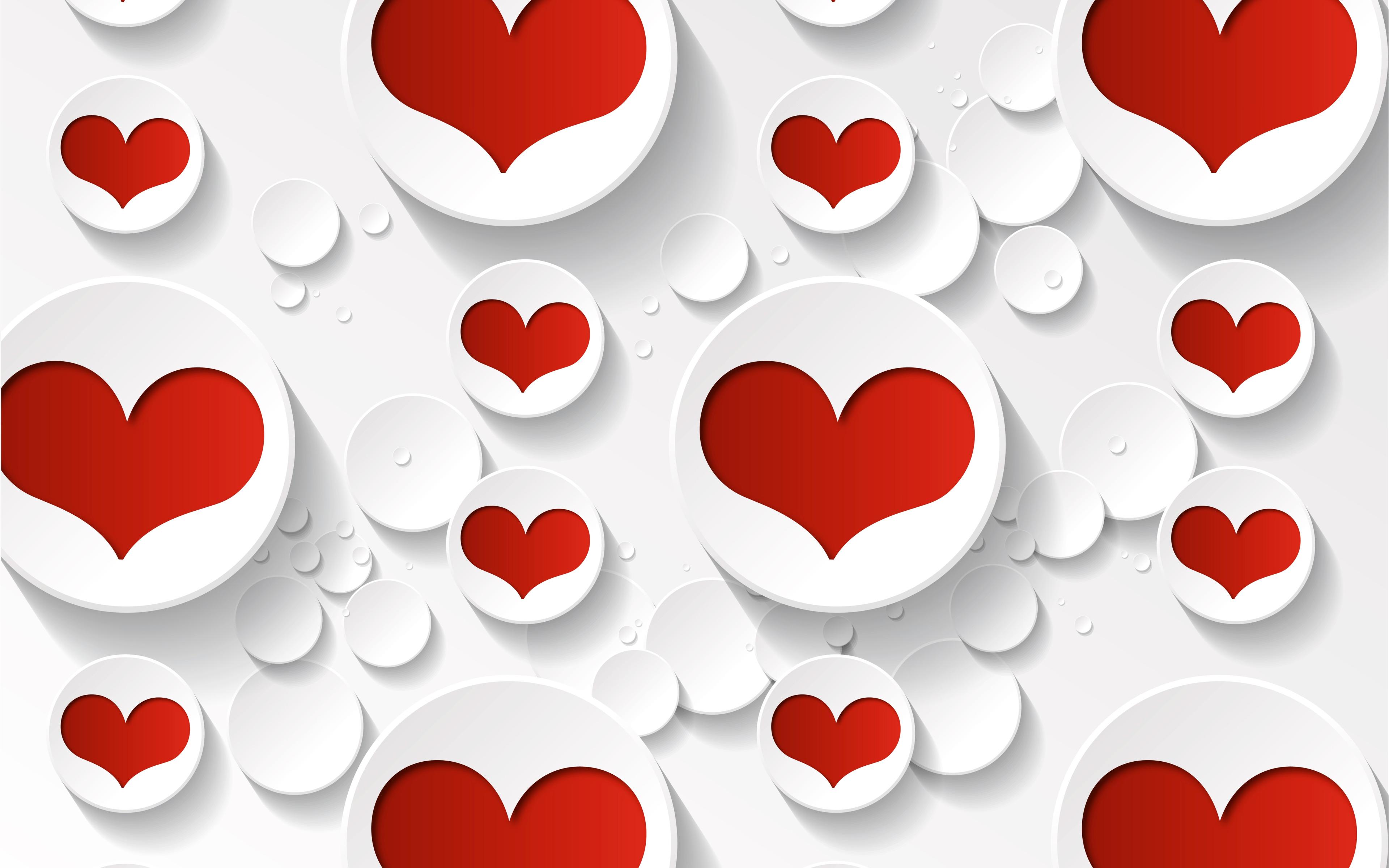 Free download Valentines Day Red and White Hearts widescreen