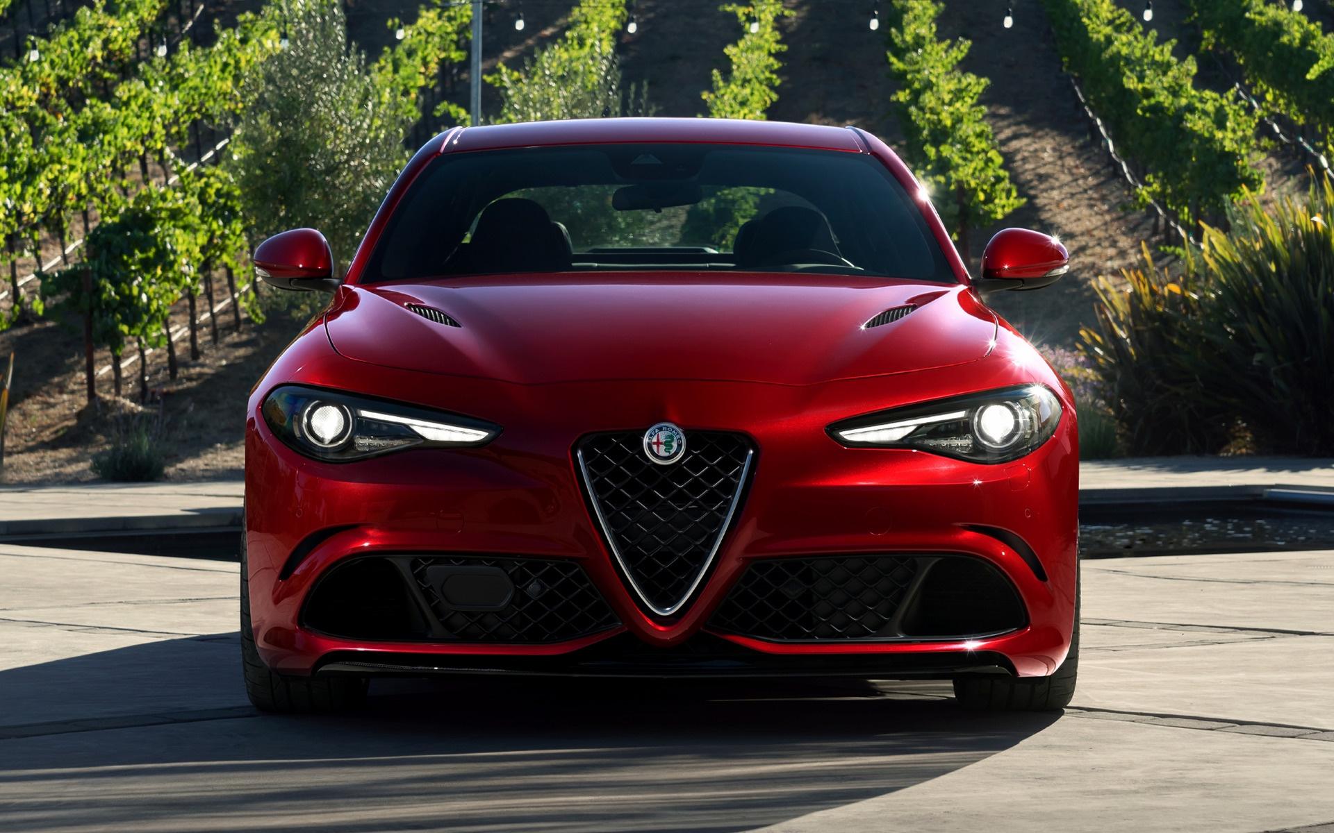 alfa romeo giulia quadrifoglio front view HD wallpaper