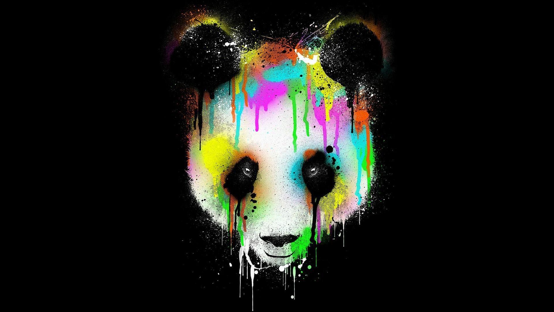 Colorful panda face >> HD Wallpaper, get it now!. Panda painting, Background image wallpaper, Wallpaper background