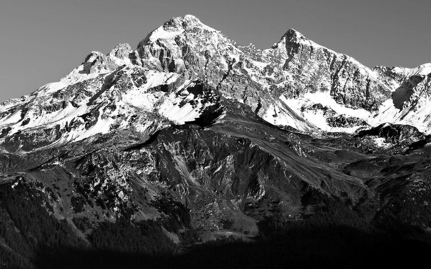 Alps Black And White Wallpaper