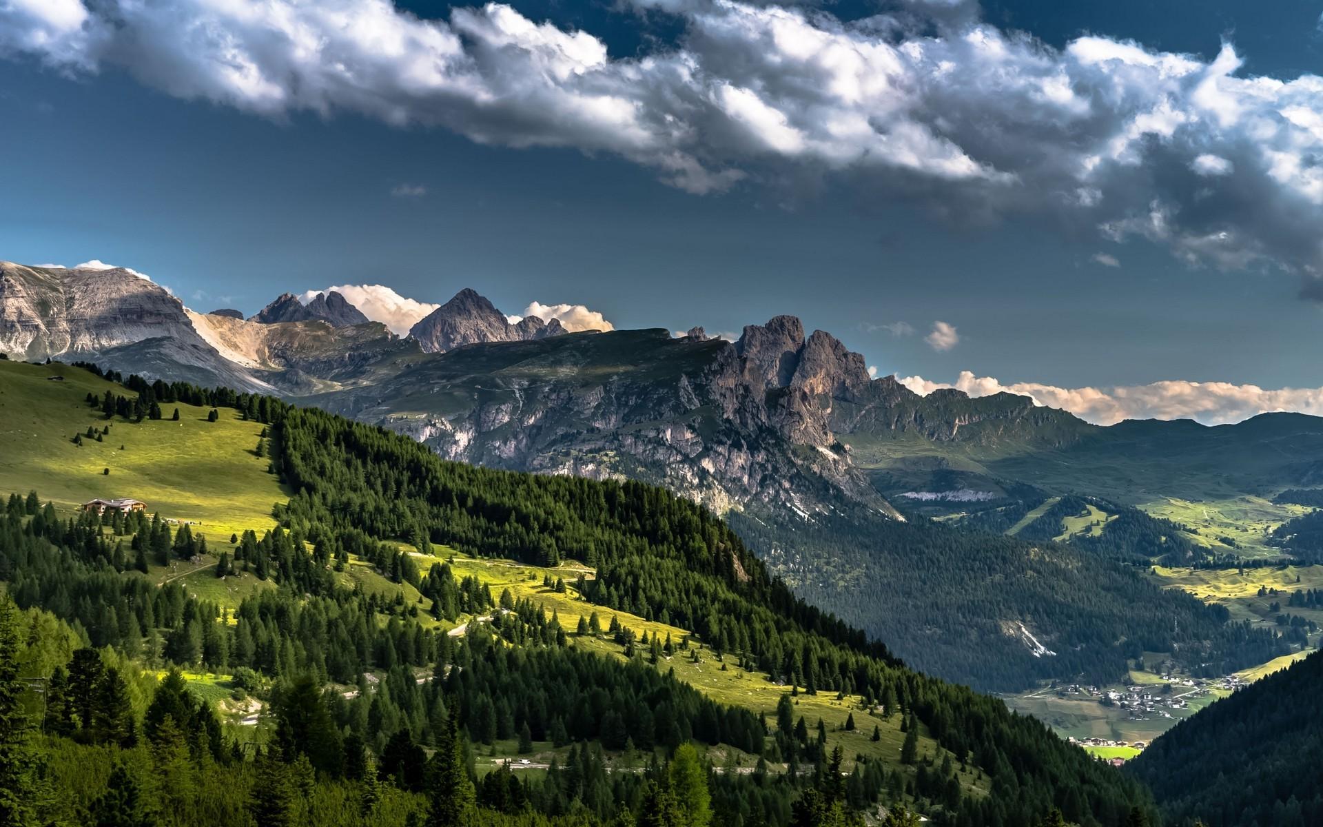 nature, Landscape, Dolomites (mountains), Alps, Forest, Summer