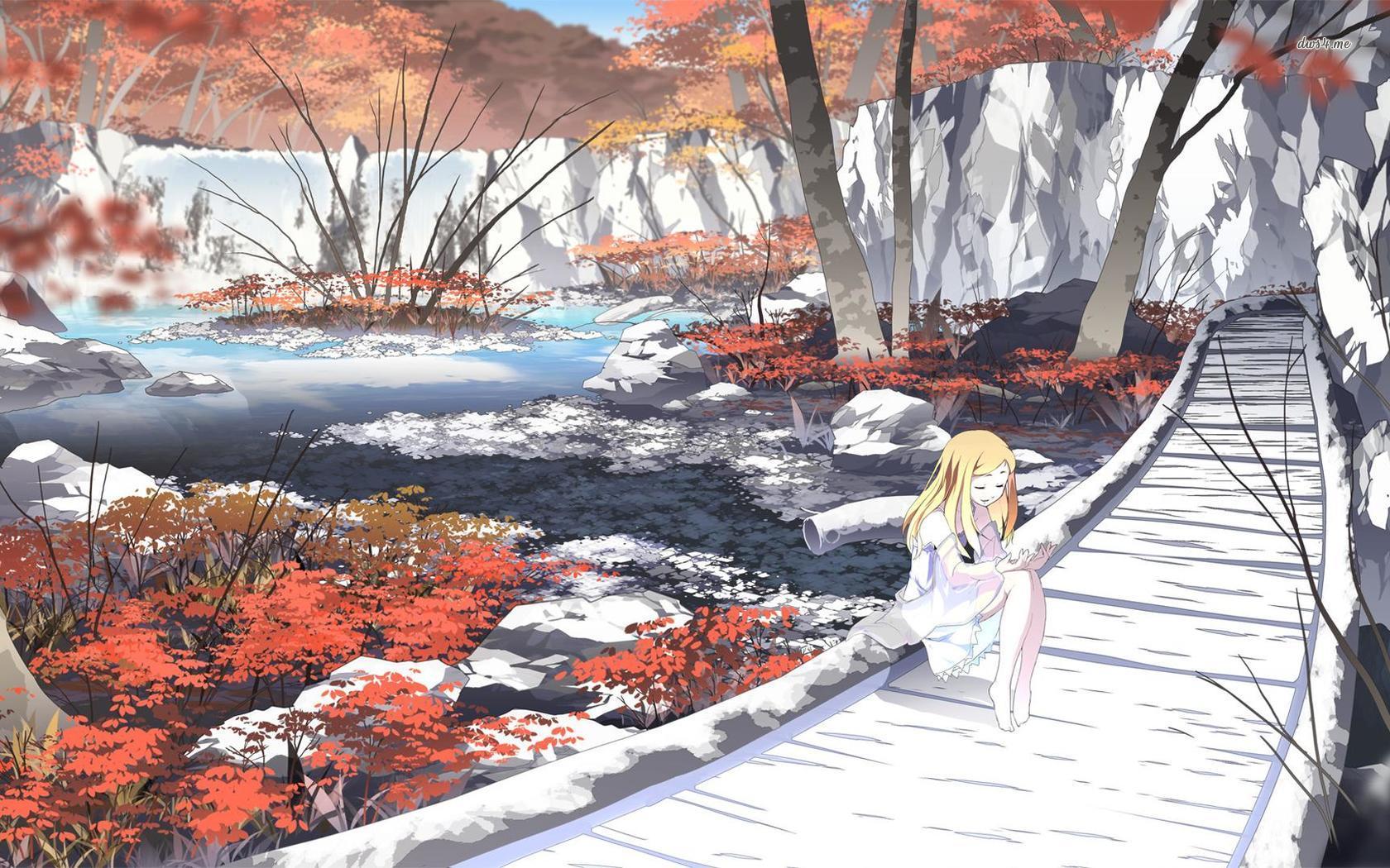 Girl on the bridge wallpaper wallpaper