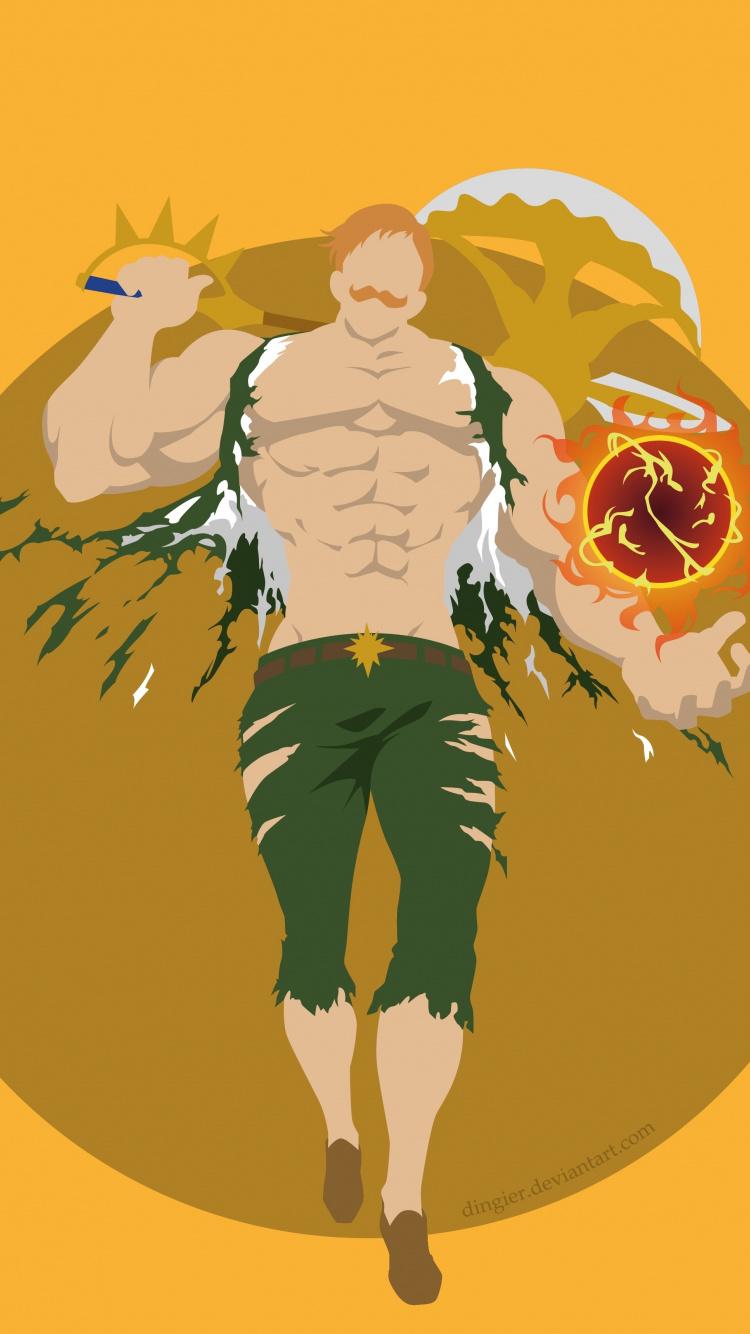 Download 750x1334 wallpapers minimal, escanor, the seven deadly