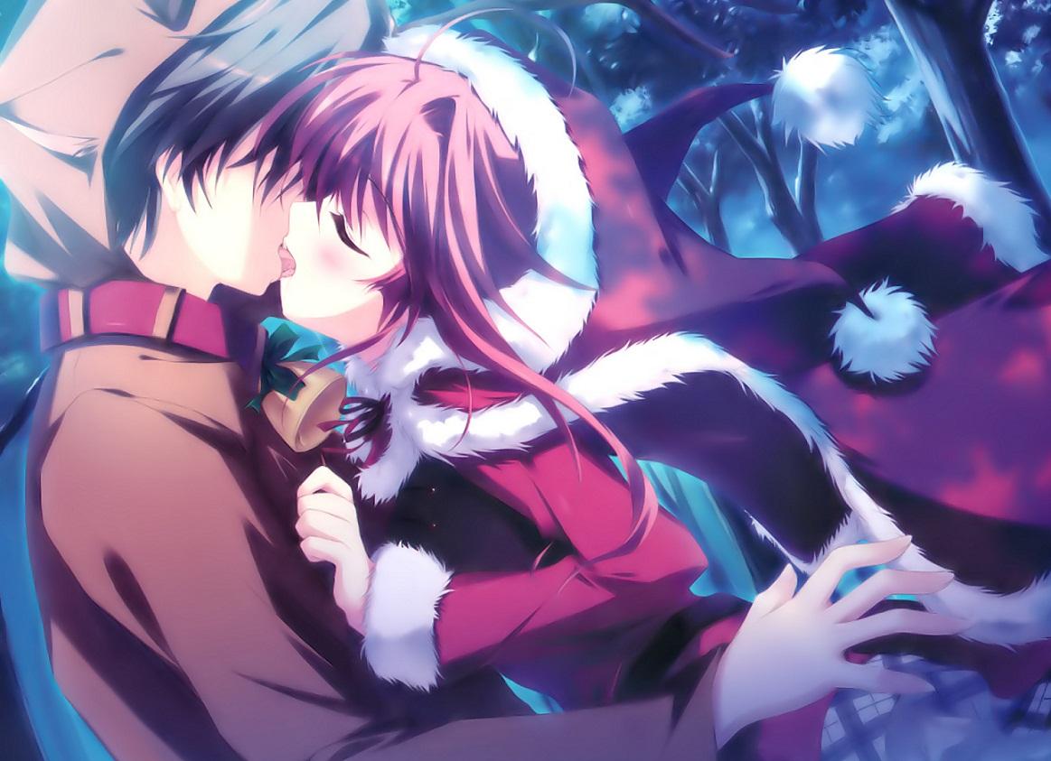 Anime Girl And Boy Kiss 18 High Resolution Wallpaper