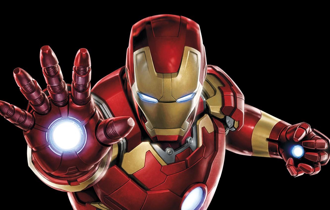 Wallpaper costume, black background, Iron Man, comic, MARVEL, Iron