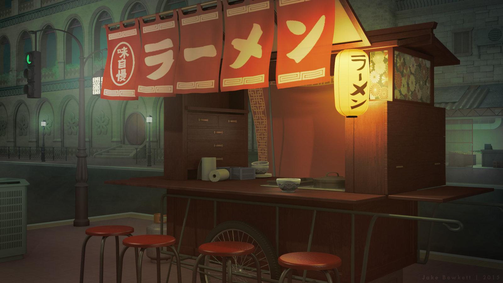 aryapratm: Anime man eating at ramen restaurant