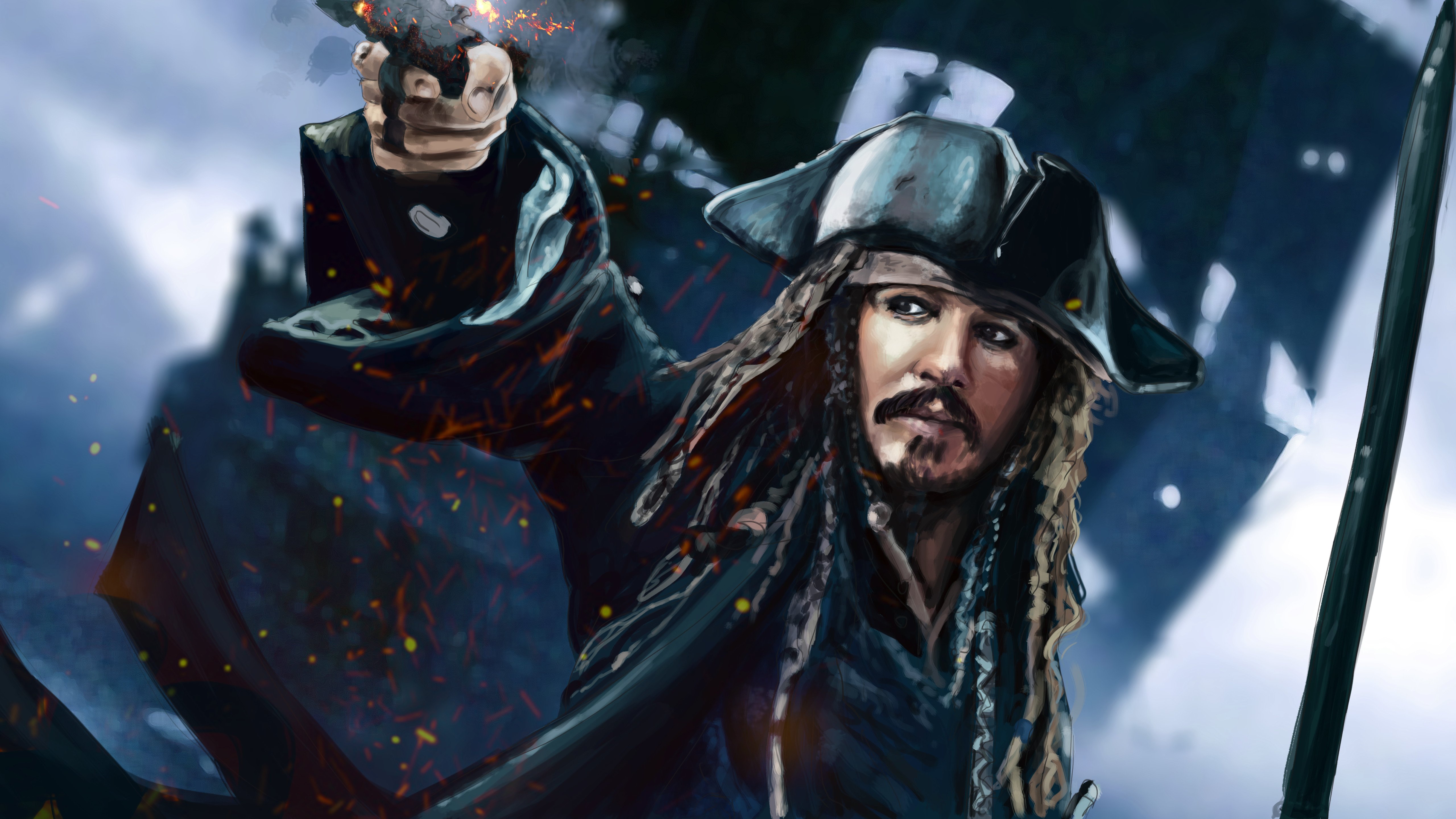 Jack Sparrow 5k Artwork 5k HD 4k Wallpaper, Image