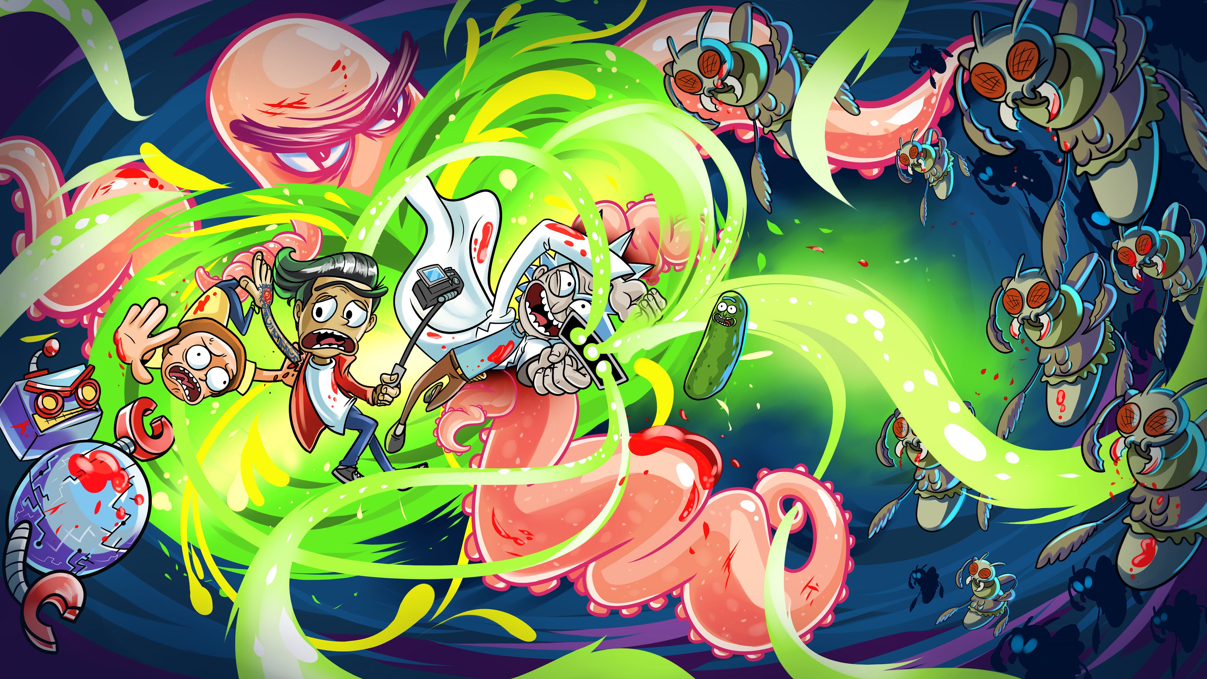 Download Rick And Morty Swirling Portal Wallpaper