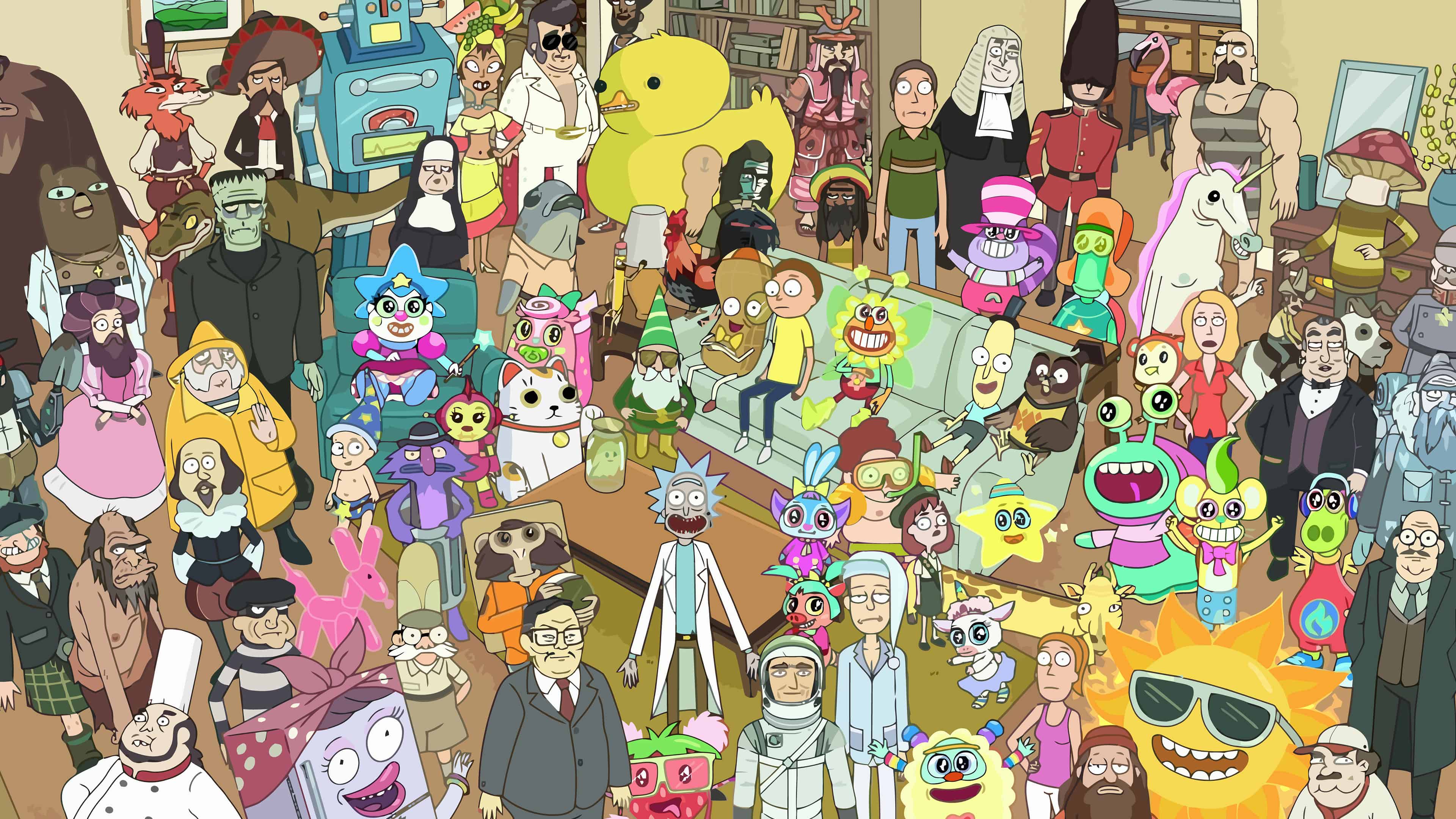 Rick And Morty Characters UHD 4K Wallpaper