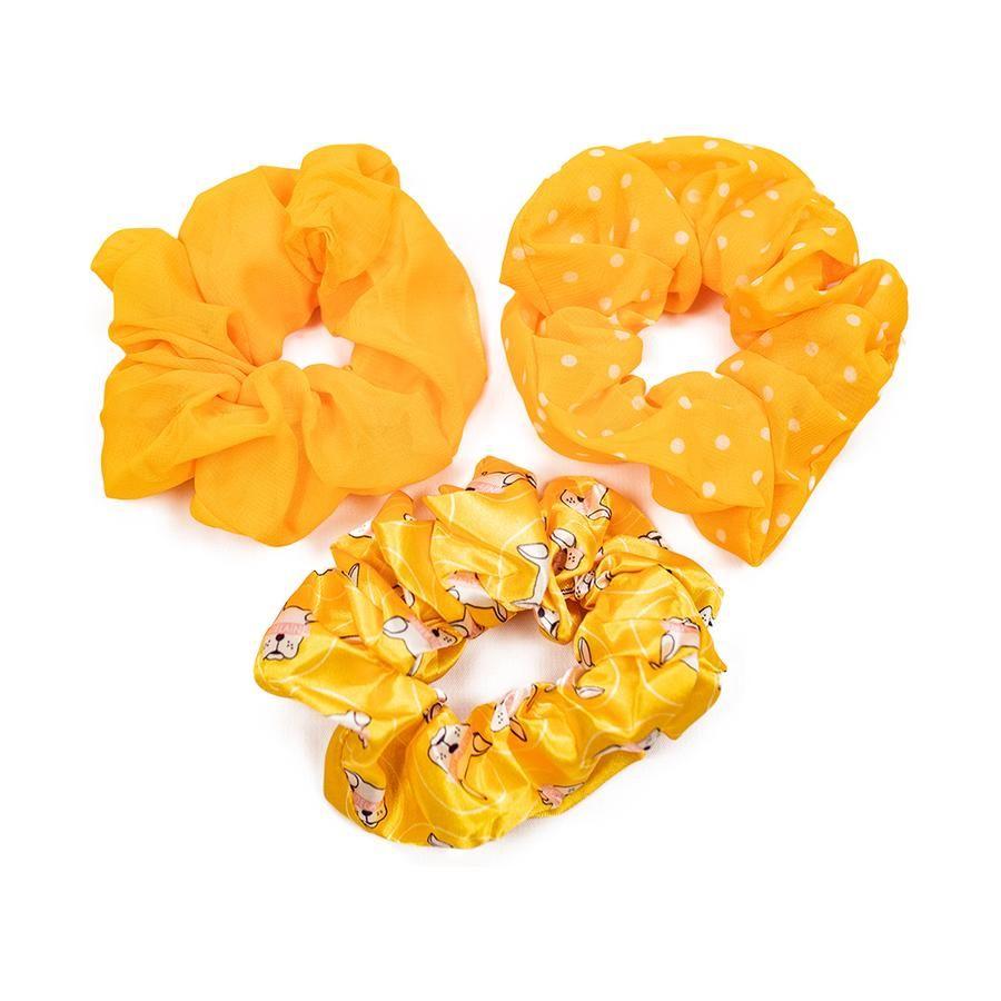 Adelaine Morin 3 Pack Scrunchies. Yellow Accessories, Scrunchies