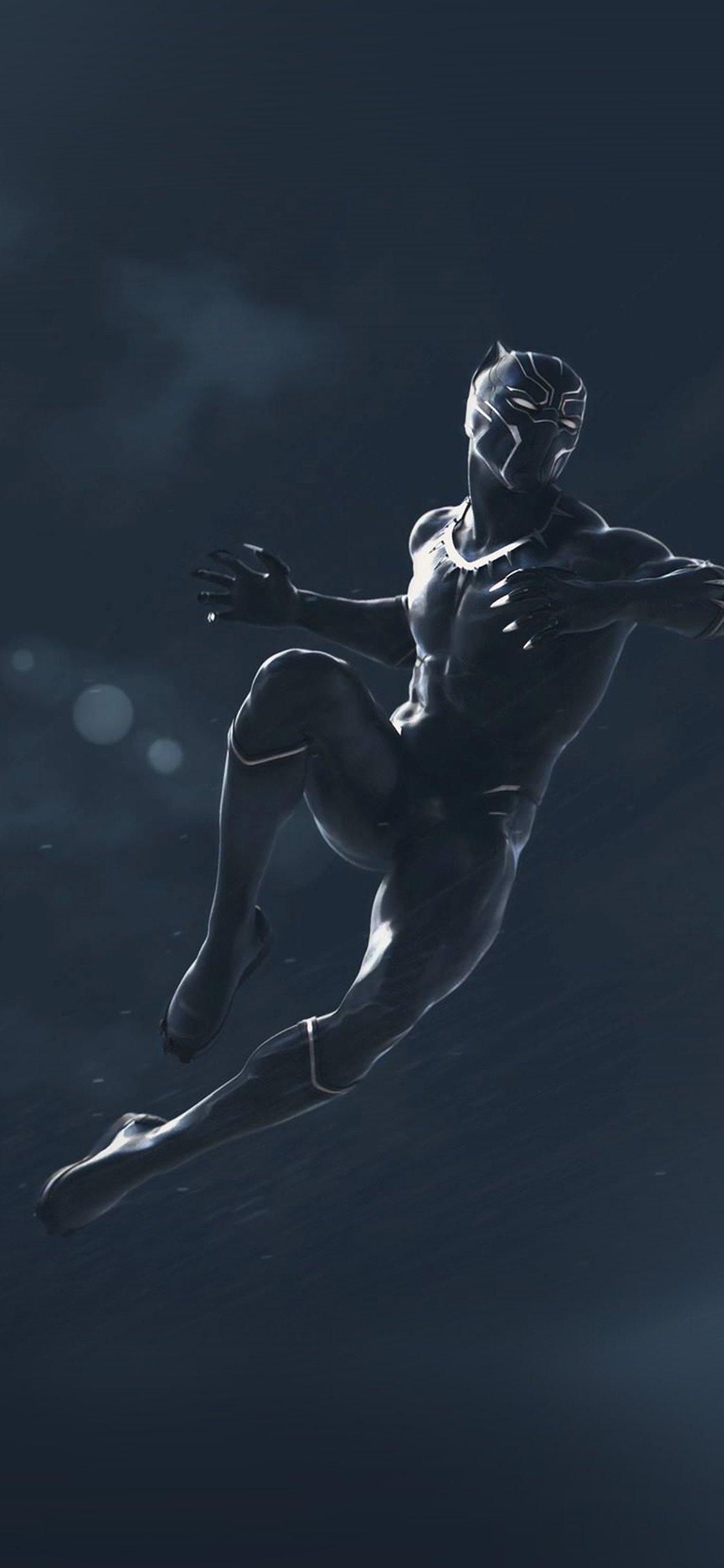 Marvel black panther dark art illustration iPhone 11 Wallpaper