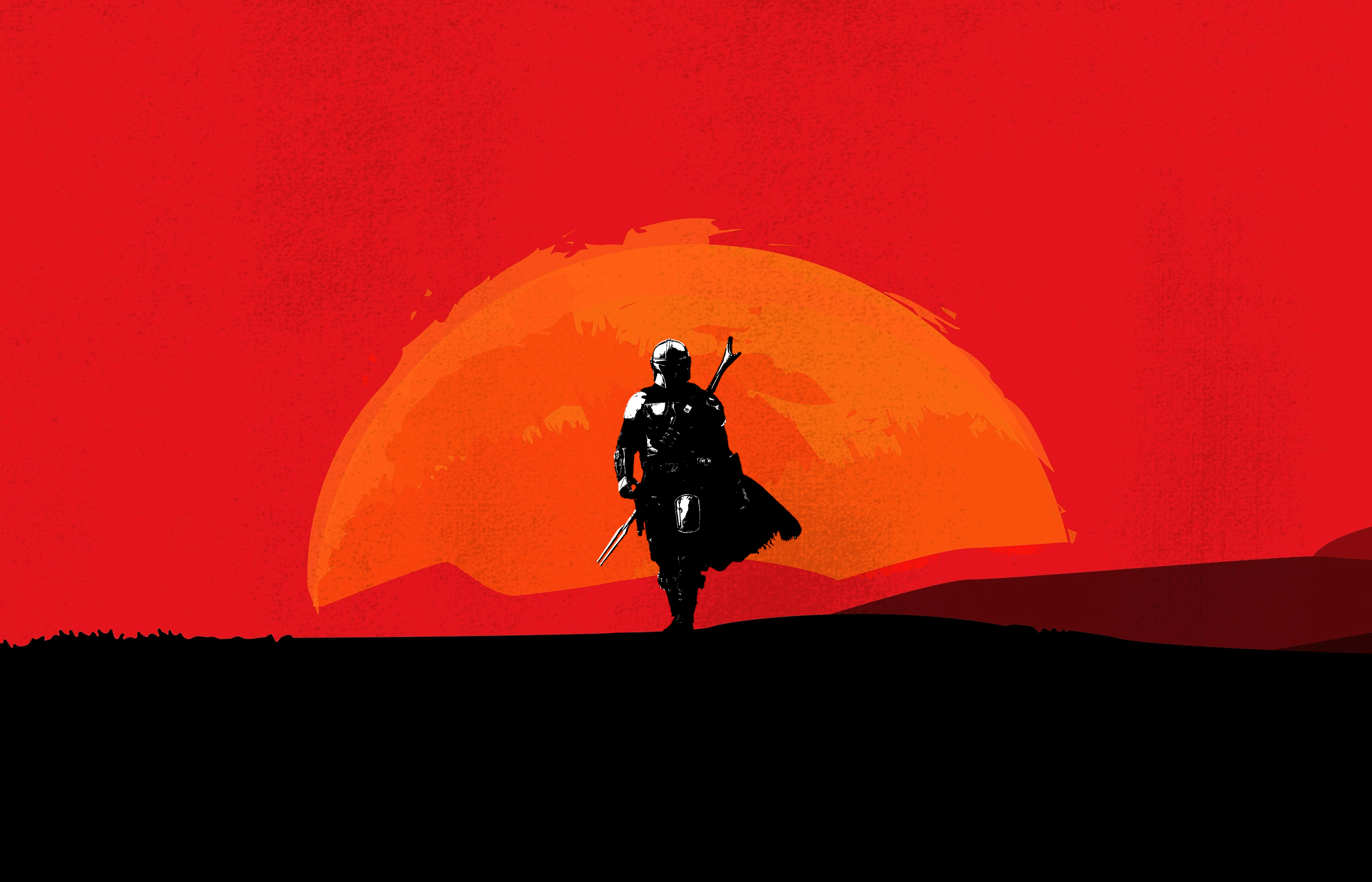 I tried to create a Mandalorian x Red Dead Redemption 2 wallpaper (the resolution is kinda wack, but works well for a Full HD monitor)